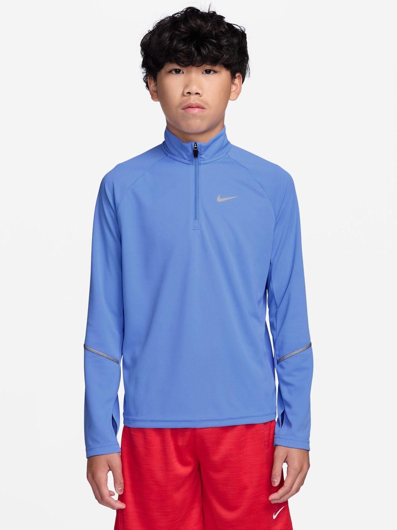 Nike Junior Boys Dri-FIT 1/2 Zip Top - Blue