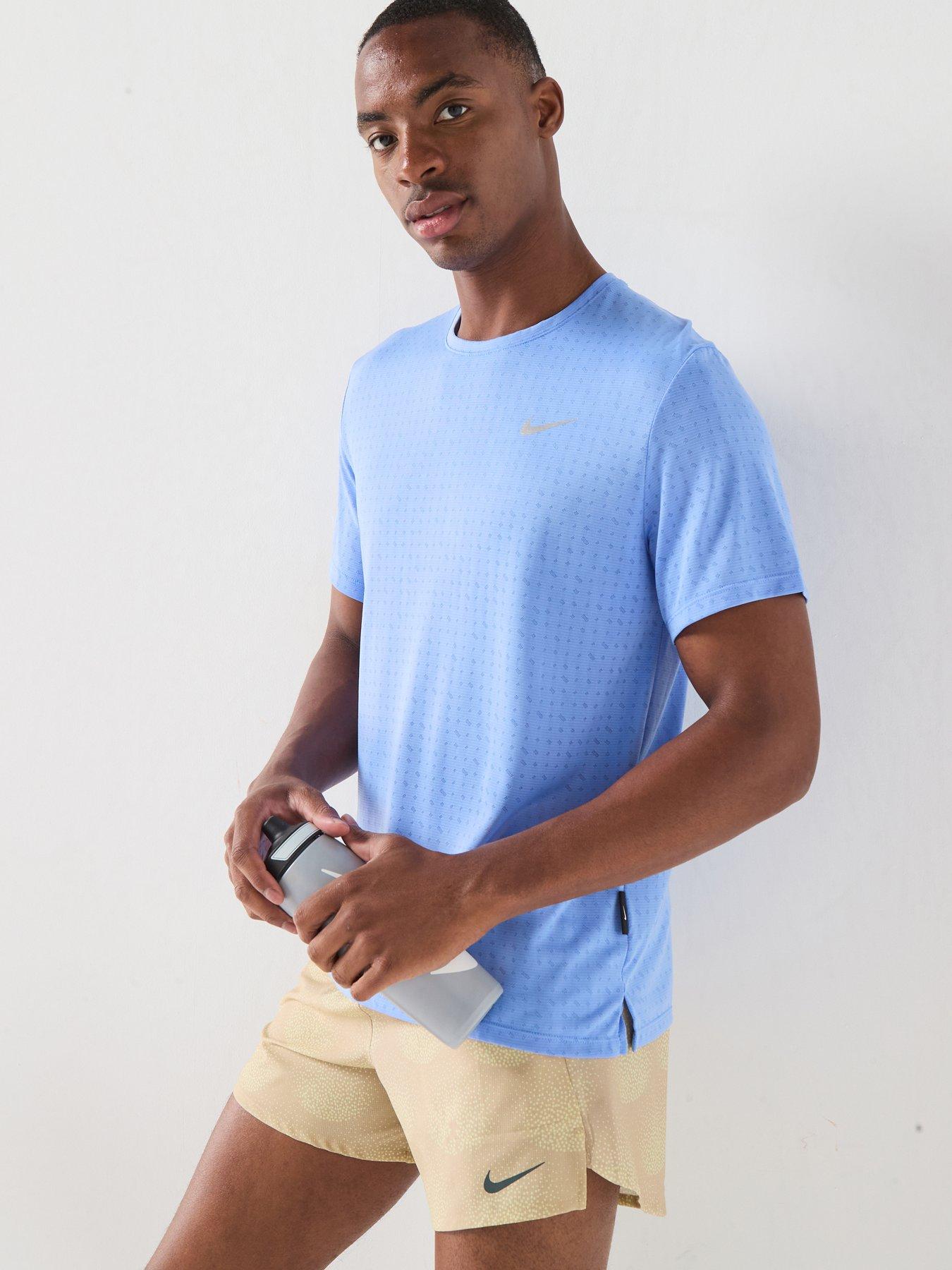 Nike Mens Running Miler Dri-FIT Short Sleeve Top - Blue
