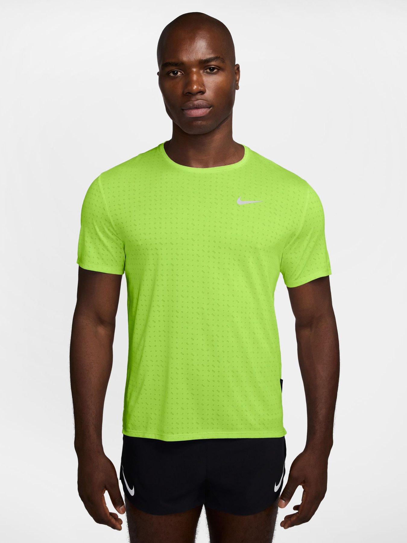 Nike Mens Running Miler Dri-FIT Short Sleeve Top - Yellow