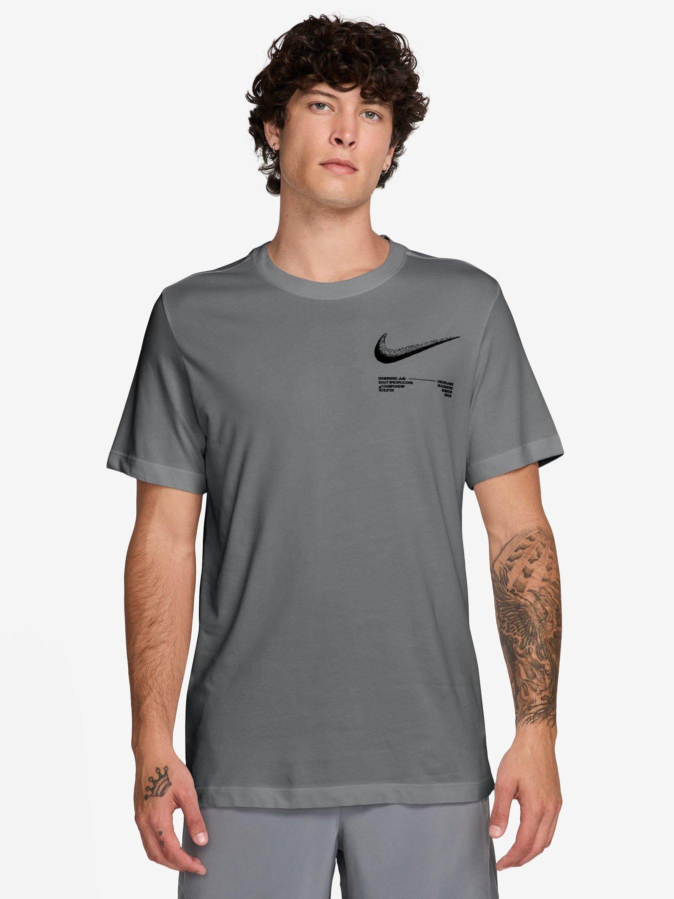 Image 1 of 3 of Nike Mens Training Dri-FIT Graphic T-Shirt - Grey