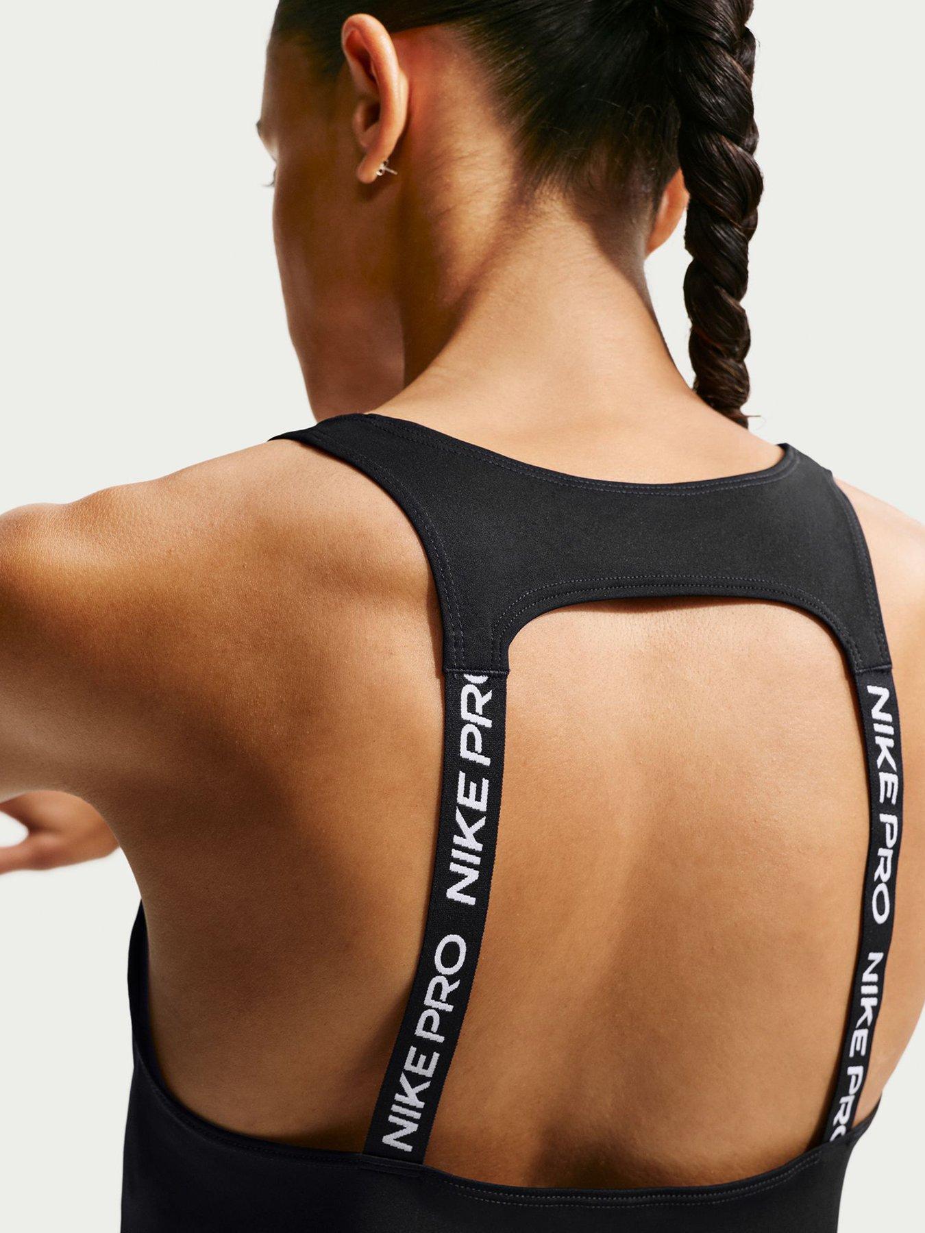 stillFront image of nike-womens-training-pro-dri-fit-elastika-tank-top-blackwhite