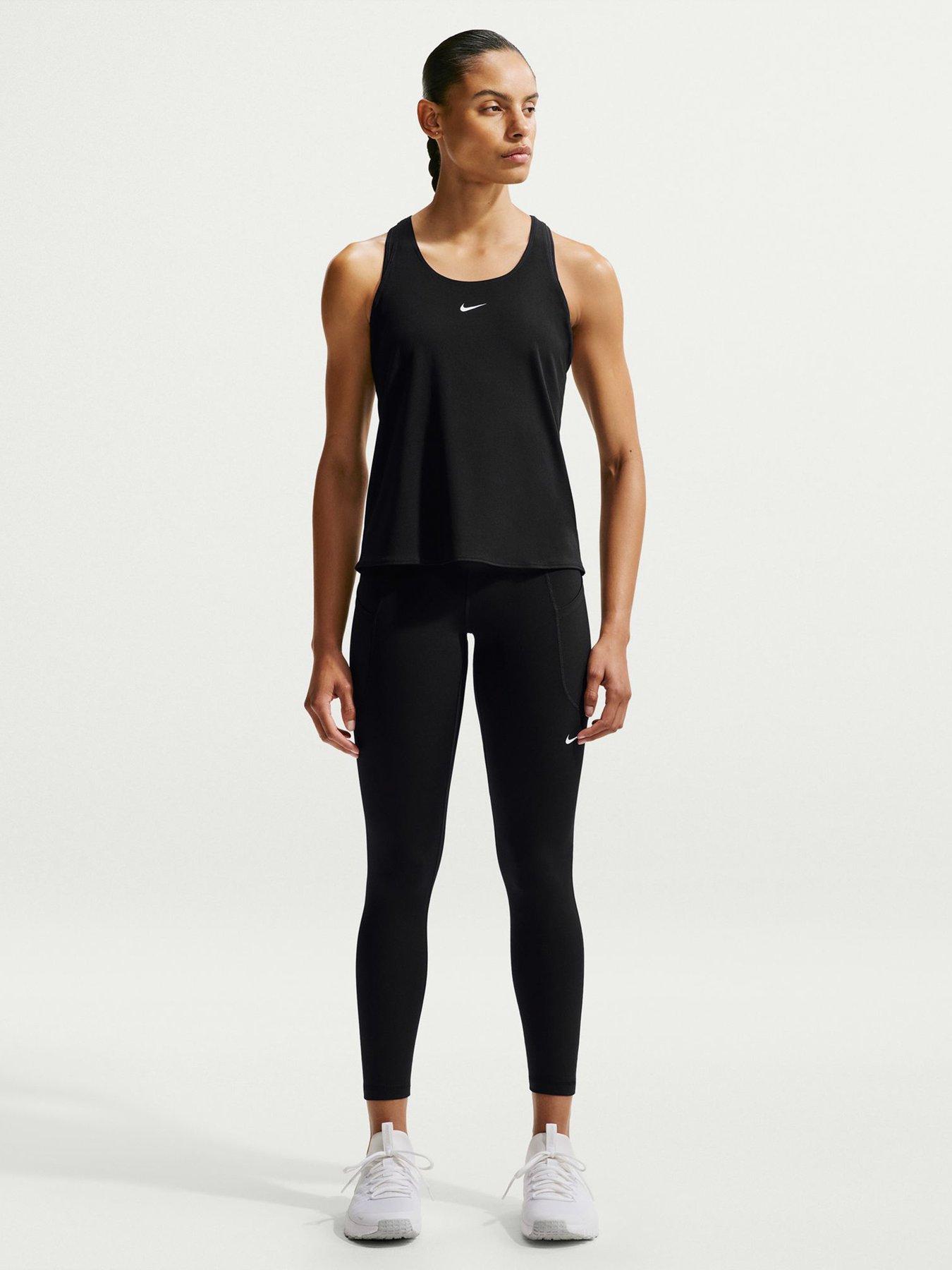 Image 3 of 6 of Nike Womens Training Pro Dri-FIT Elastika Tank Top - Black/White