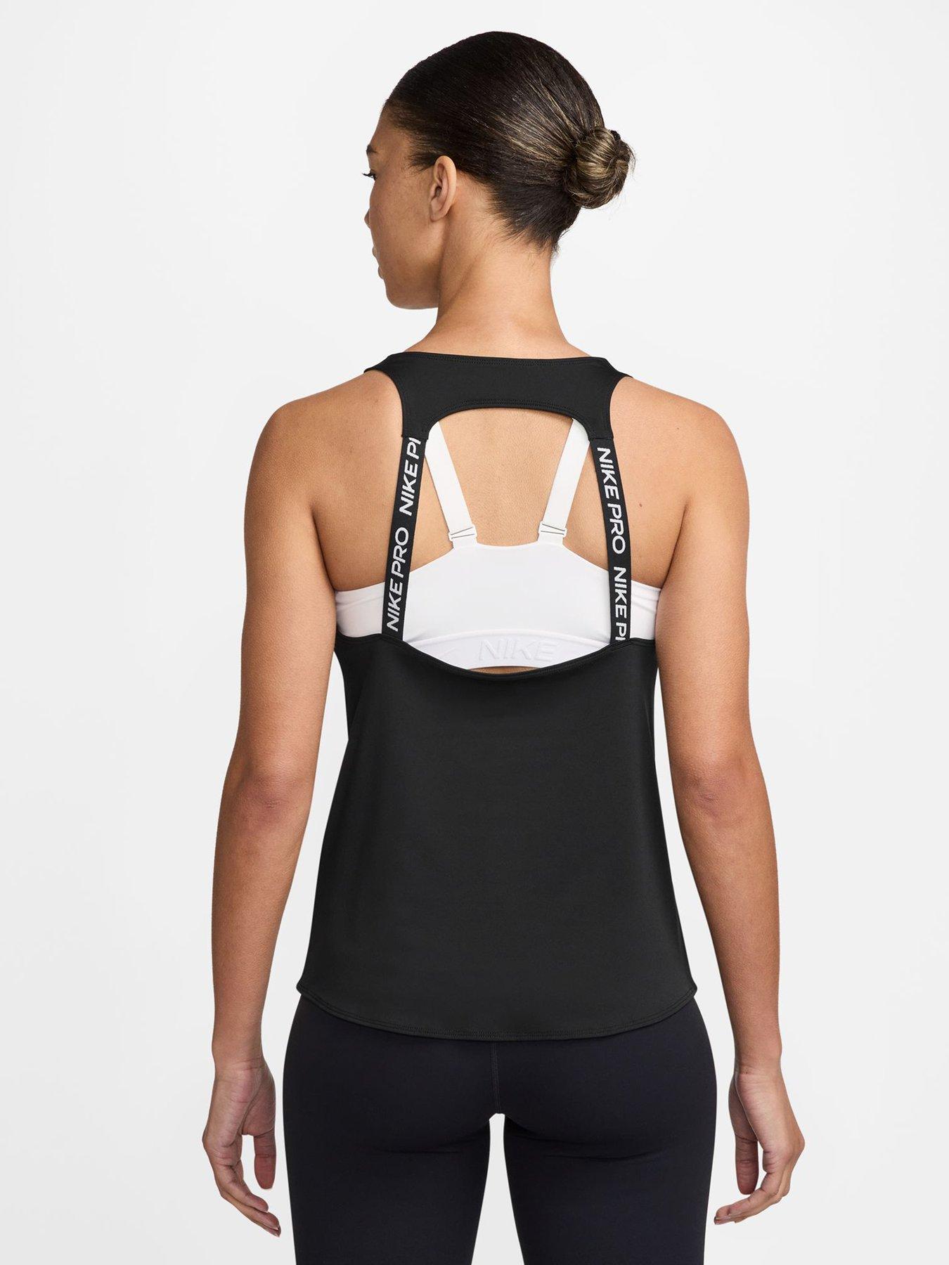 Image 5 of 6 of Nike Womens Training Pro Dri-FIT Elastika Tank Top - Black/White
