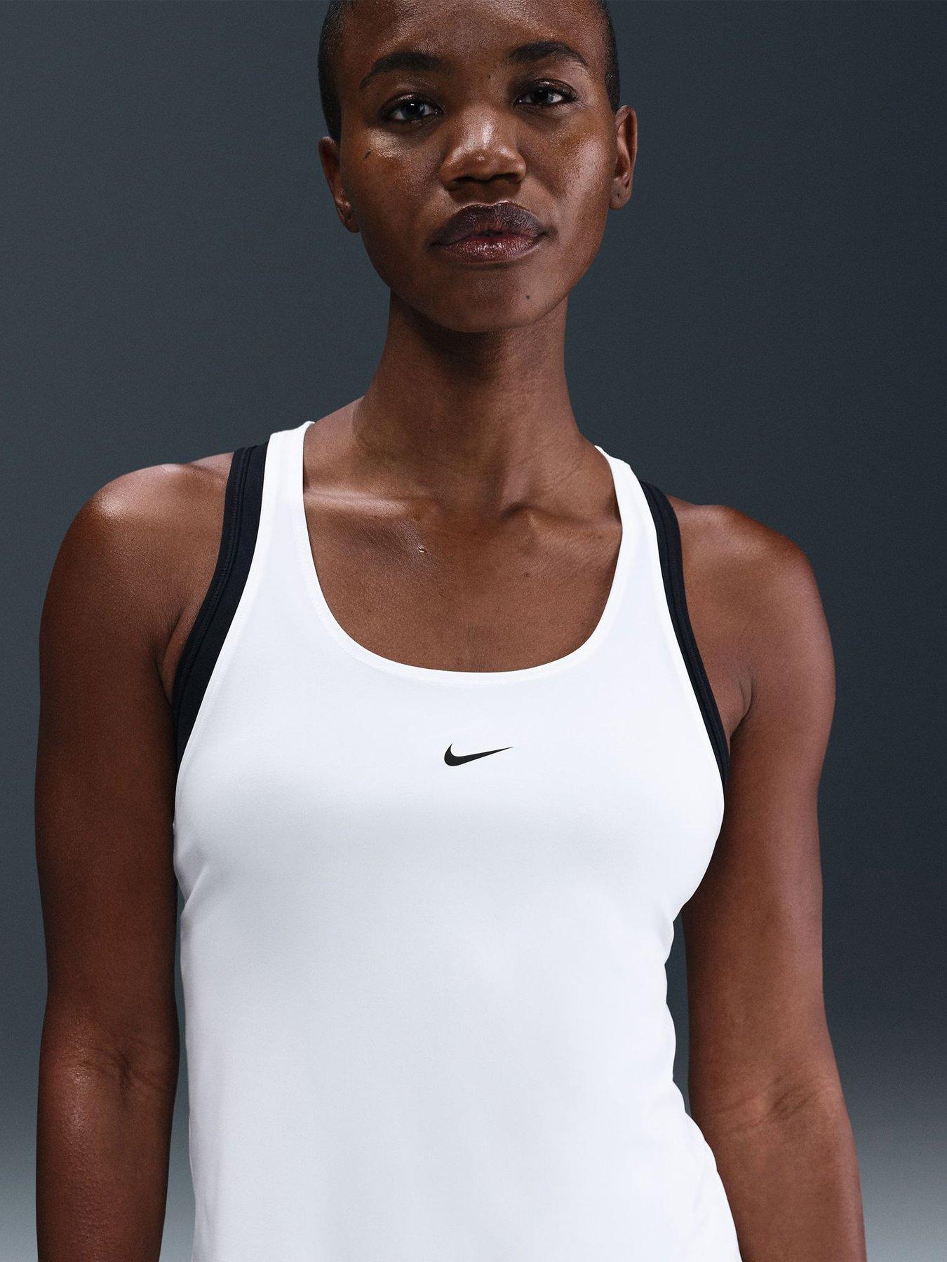 Image 4 of 7 of Nike Womens Training Pro Dri-FIT Elastika Tank - White