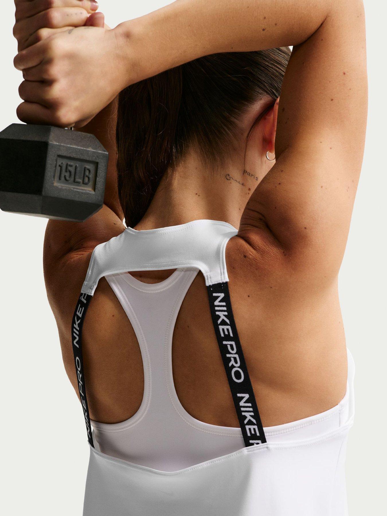 Image 6 of 7 of Nike Womens Training Pro Dri-FIT Elastika Tank - White