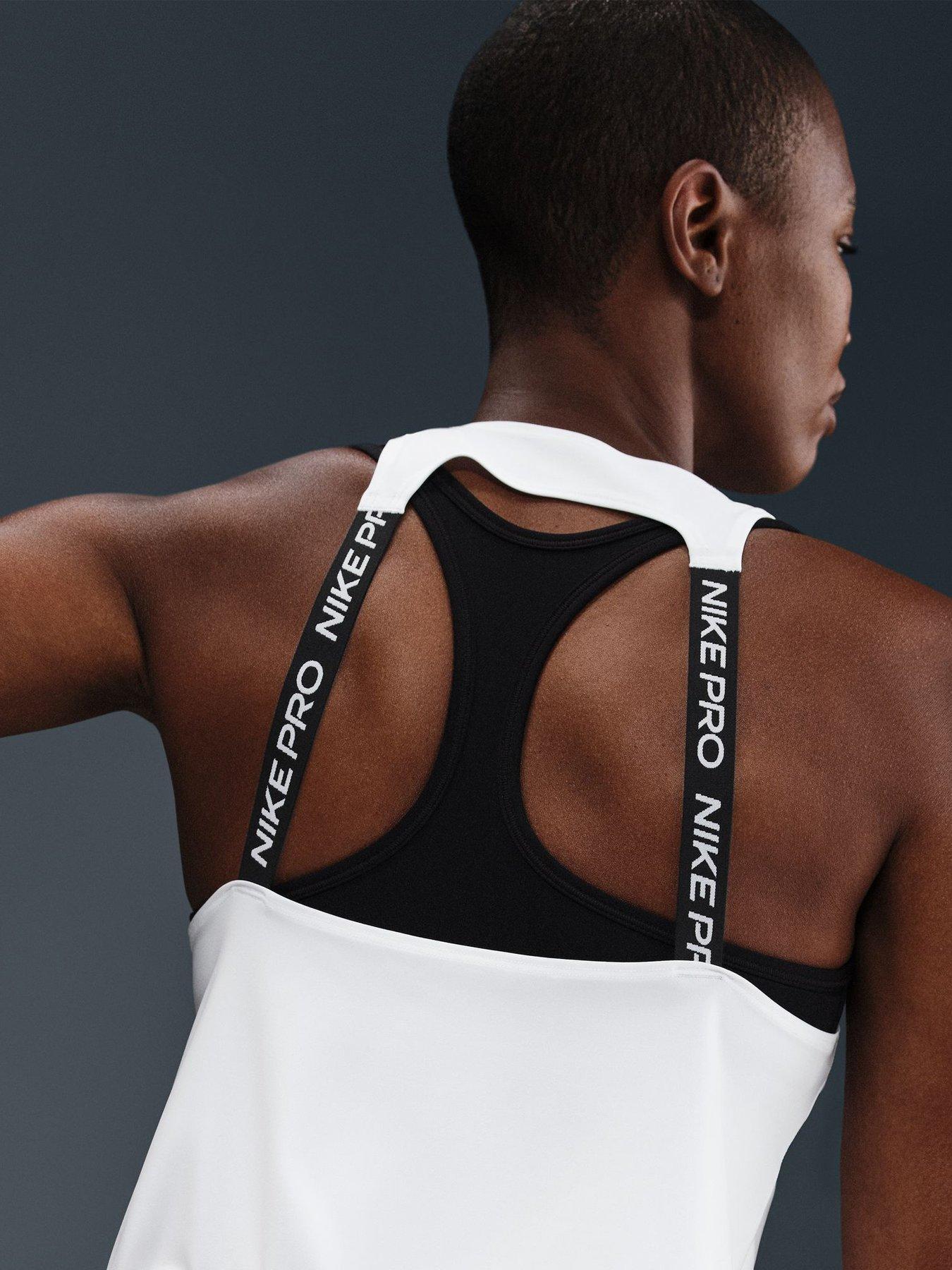 Image 7 of 7 of Nike Womens Training Pro Dri-FIT Elastika Tank - White