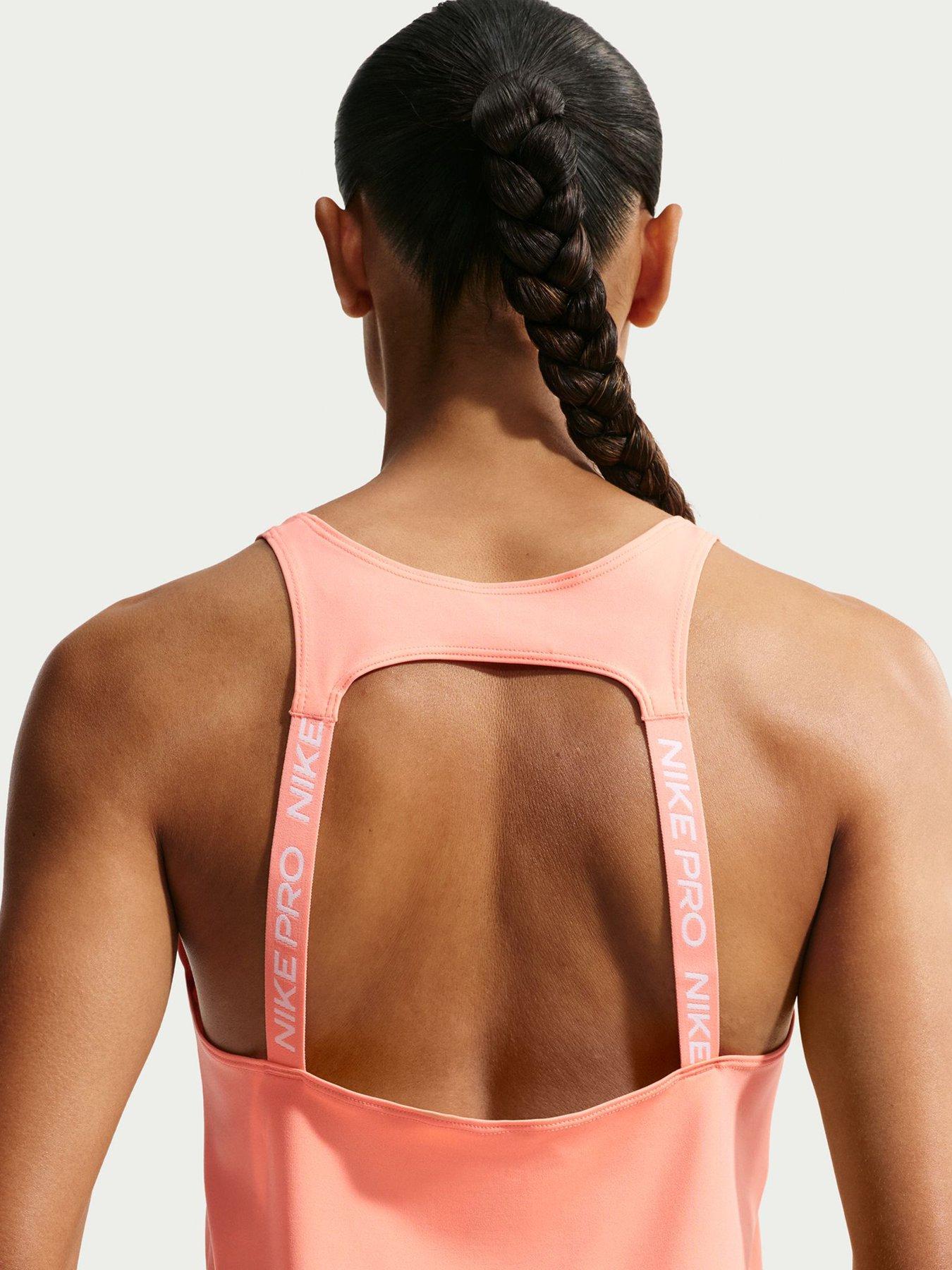 stillFront image of nike-womens-training-pro-dri-fit-elastika-tank-orange