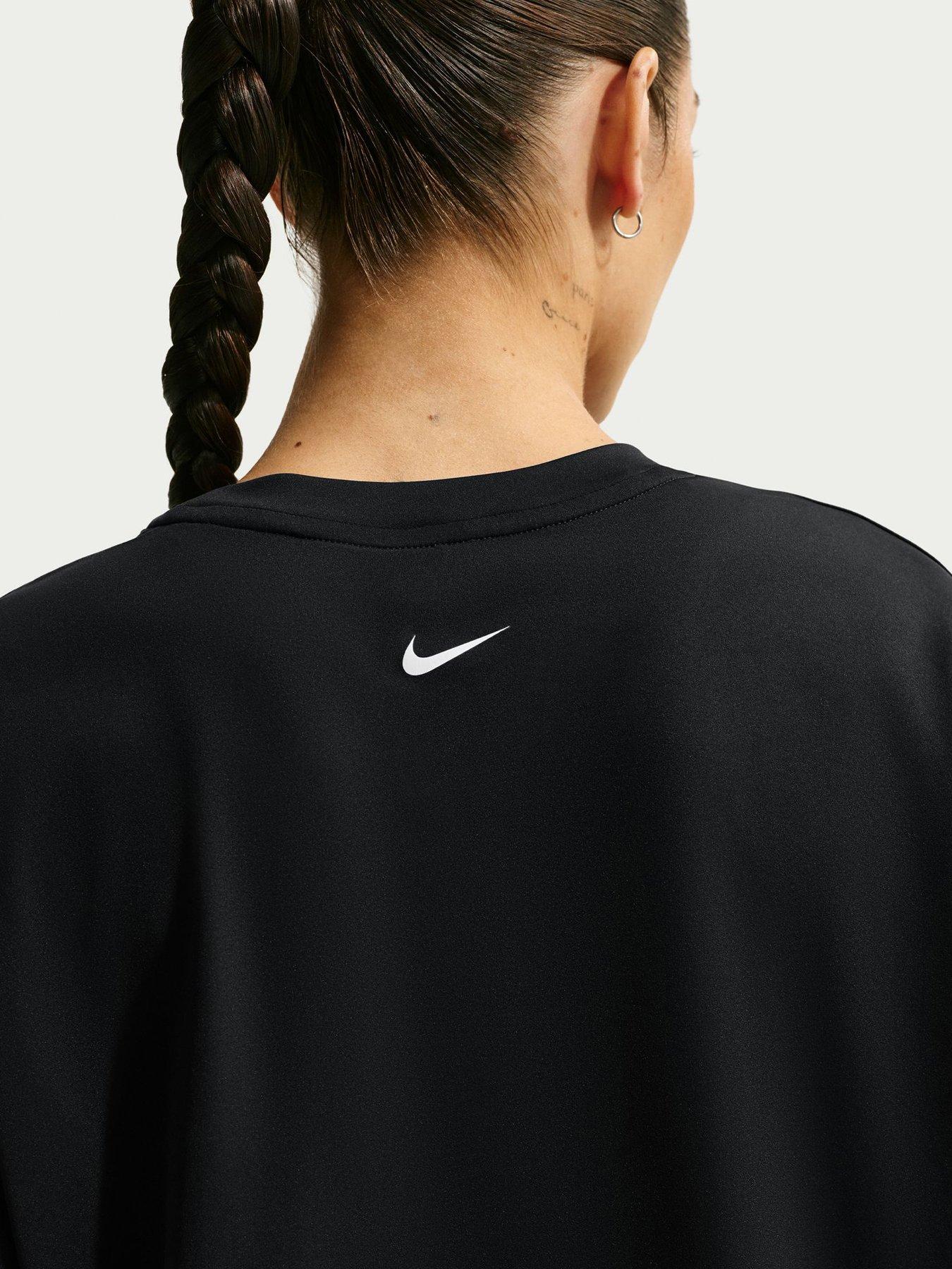 Image 2 of 5 of Nike Womens Training Pro 365 Dri-FIT Loose T-Shirt - Black/White