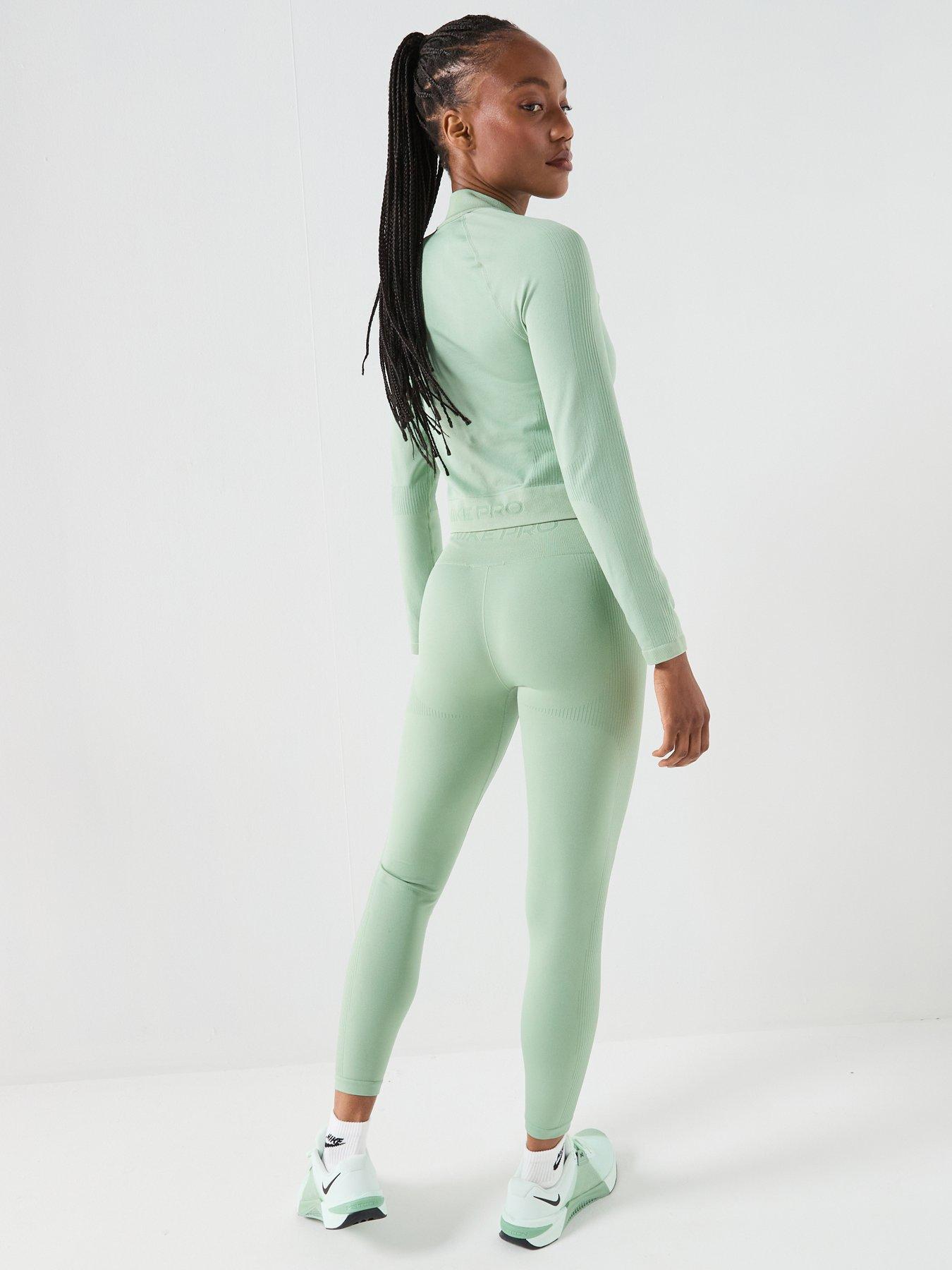 Image 2 of 7 of Nike Womens Training Dri-FIT Full Zip Mid Layer Top - Green