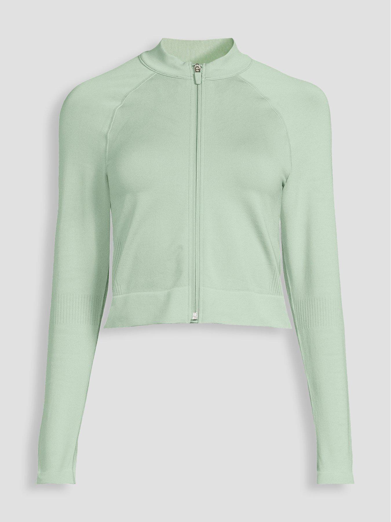 Image 7 of 7 of Nike Womens Training Dri-FIT Full Zip Mid Layer Top - Green