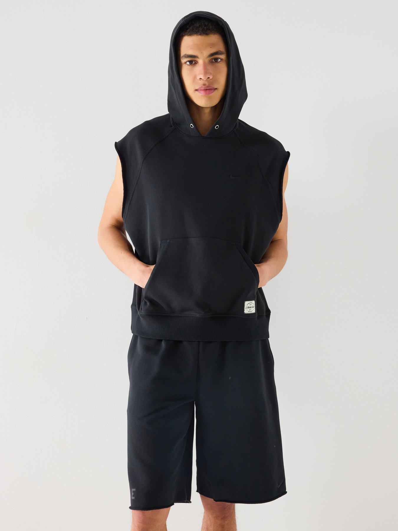 Nike Mens Training Athletics Club Sleeveless Hoodie - Black