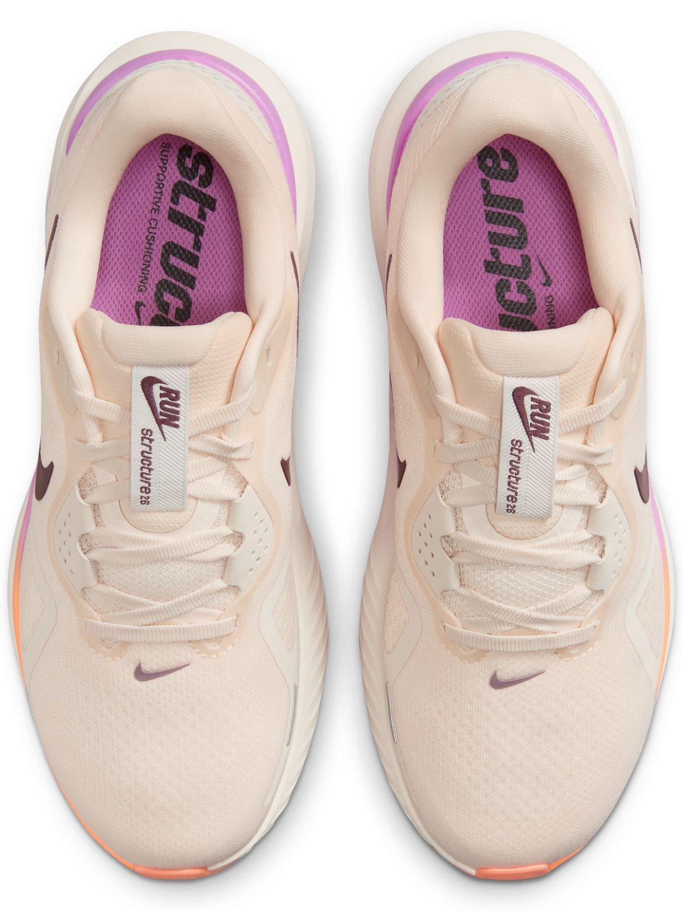 Image 4 of 7 of Nike Womens Running Structure 26 Trainers - White/Orange