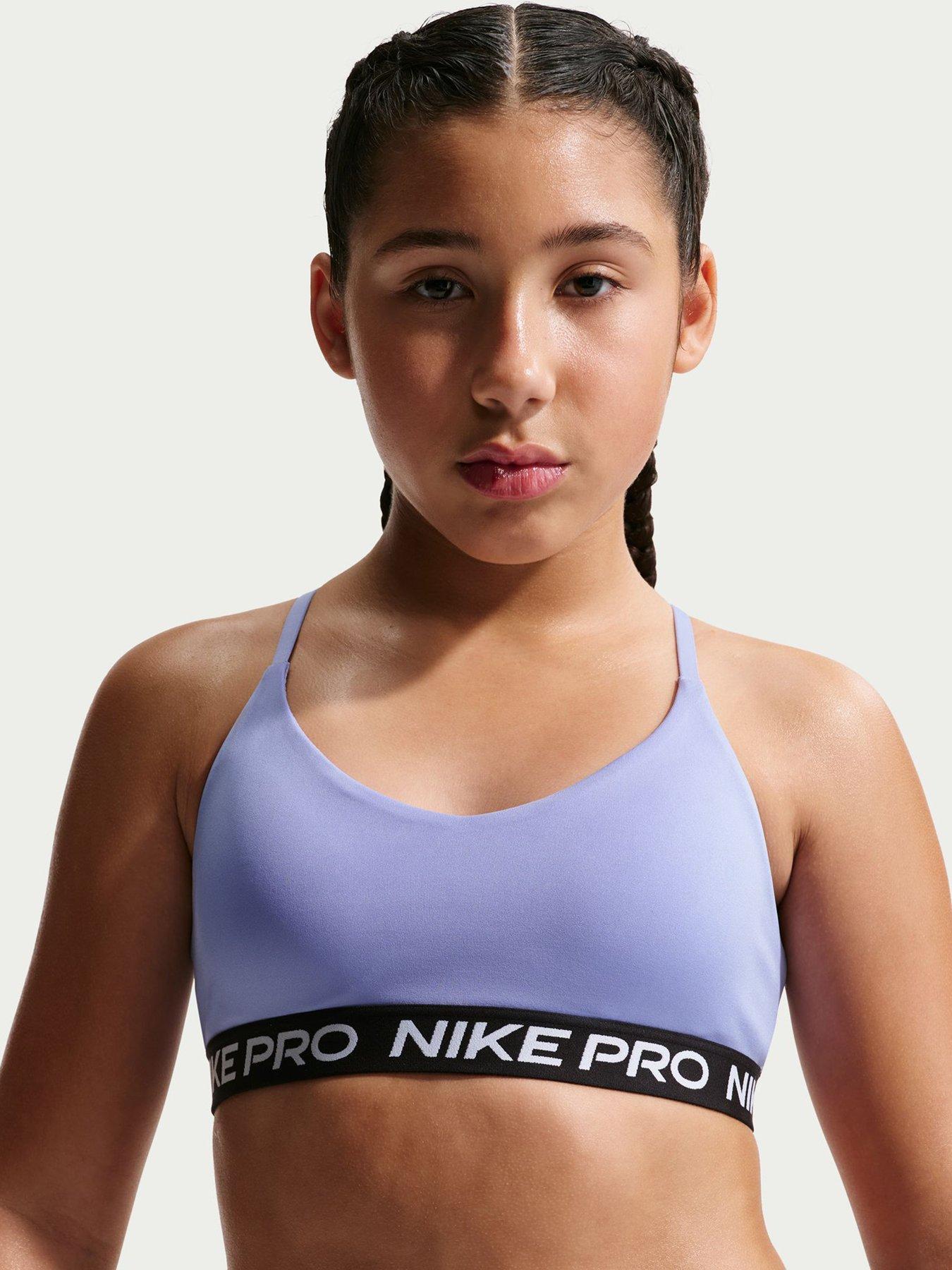  image of nike-junior-girls-training-indy-bra-purple