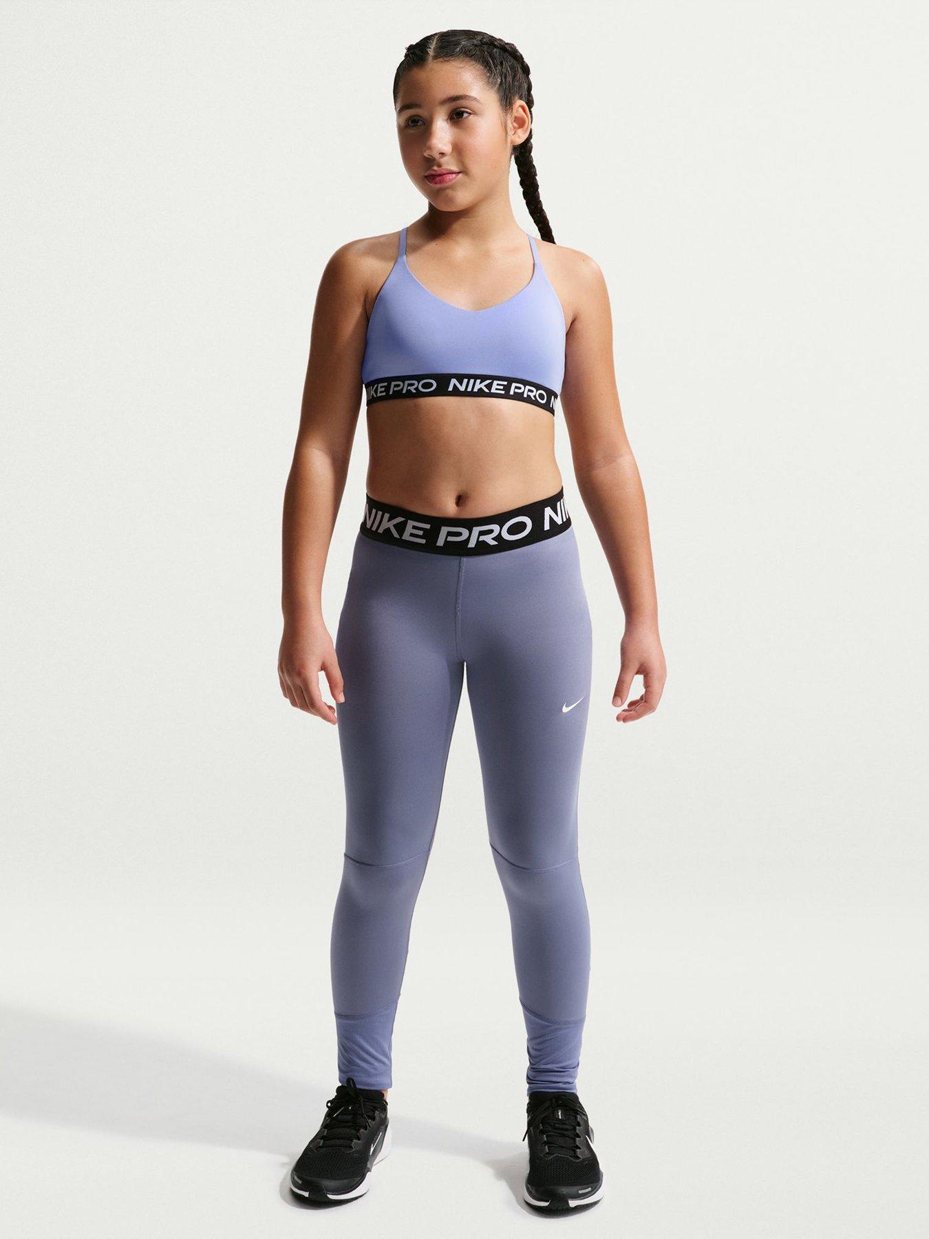  image of nike-junior-girls-training-indy-bra-purple