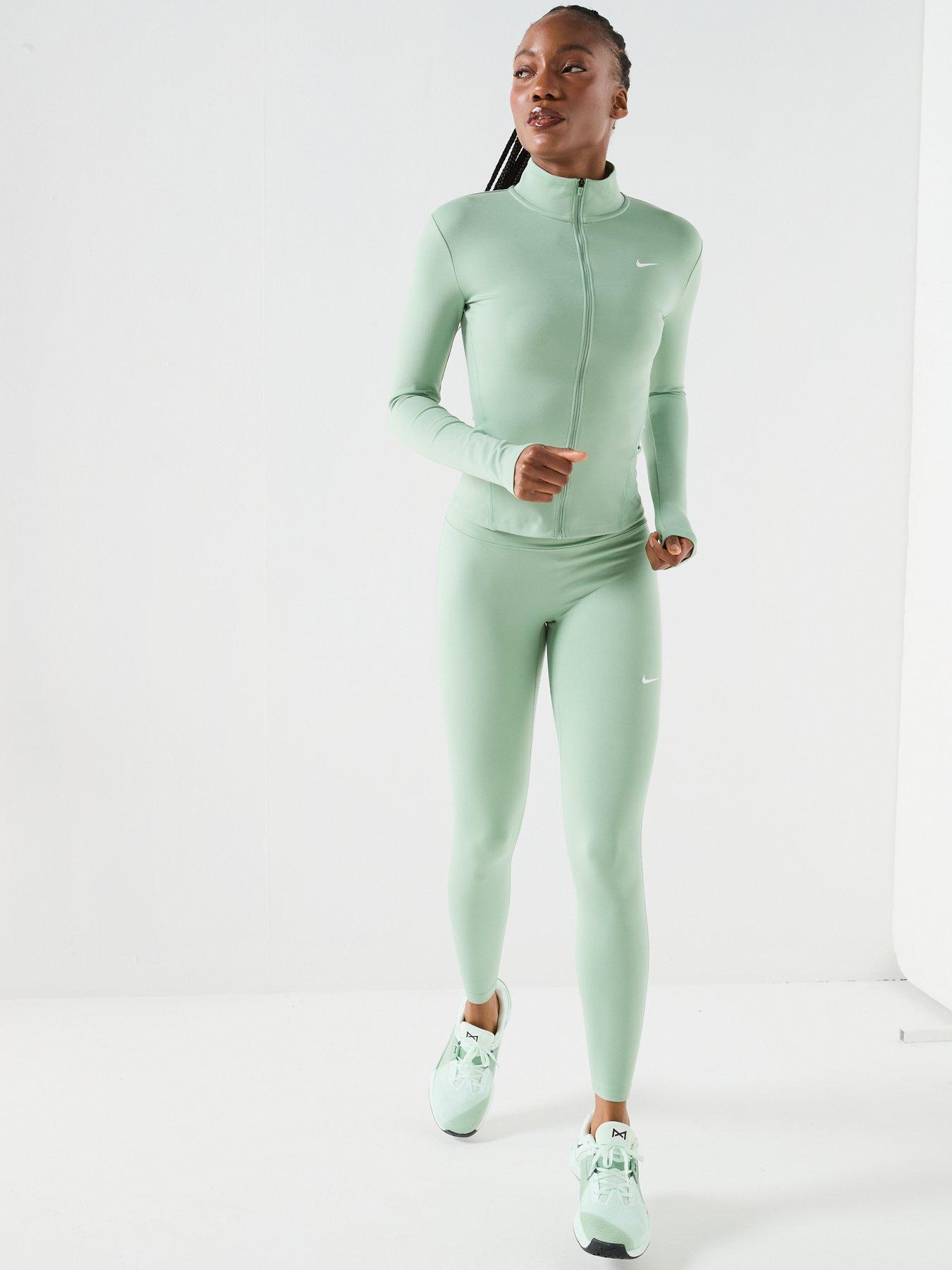 Image 3 of 7 of Nike Womens Training One Dri-FIT Full Zip Fitted Jacket - Green