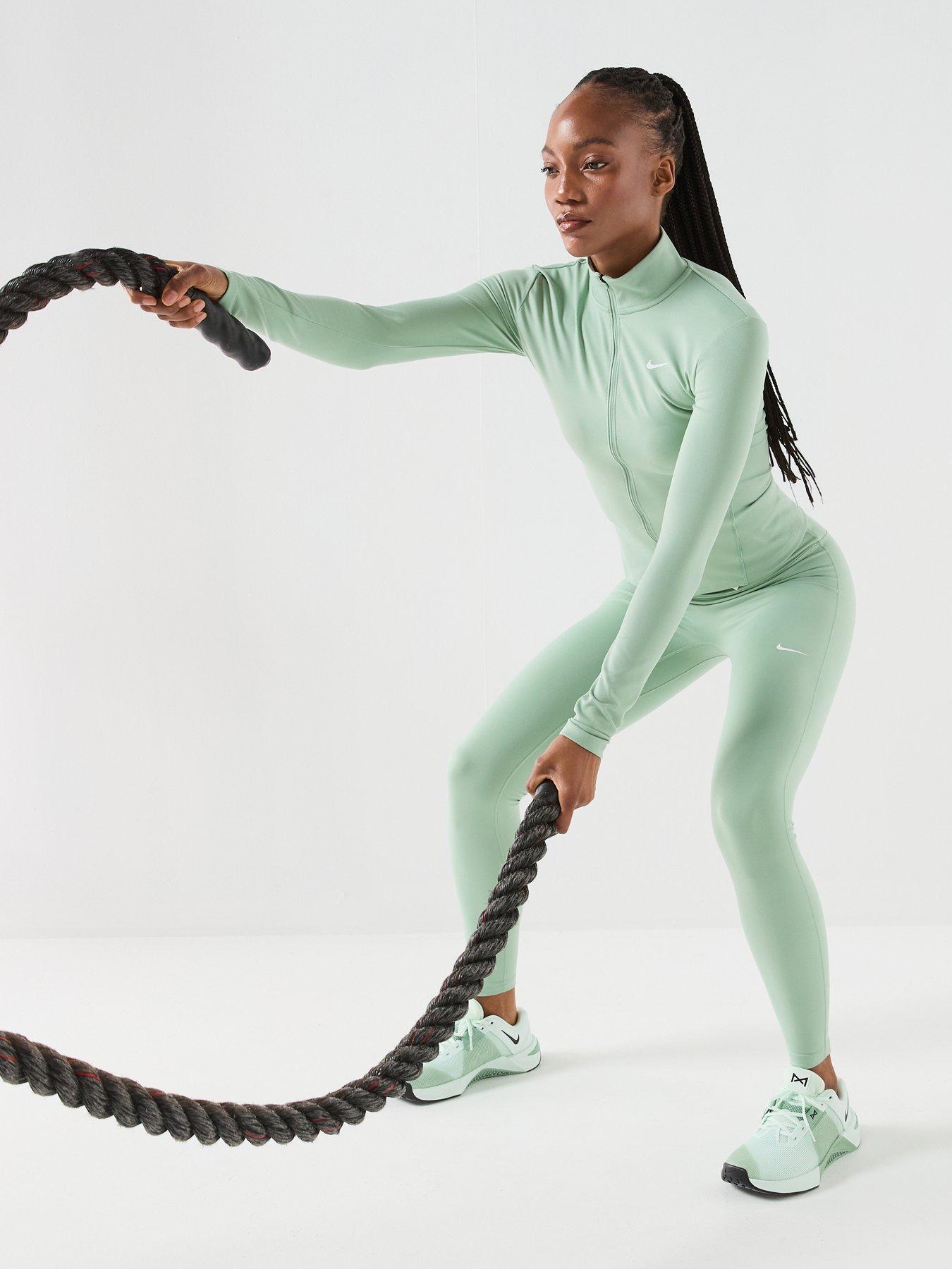 Image 6 of 7 of Nike Womens Training One Dri-FIT Full Zip Fitted Jacket - Green