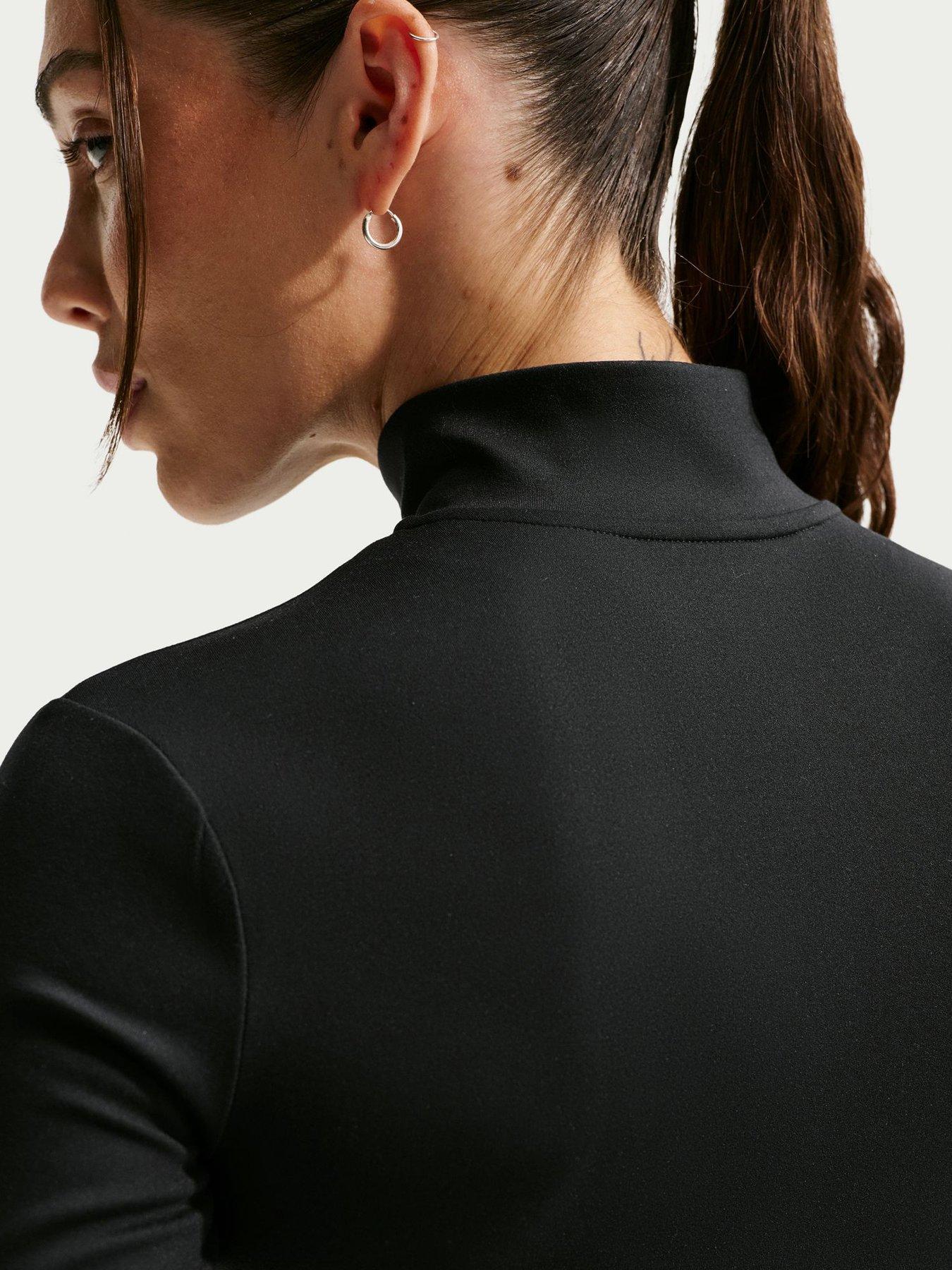  image of nike-womens-training-one-dri-fit-full-zip-fitted-jacket-blackwhite