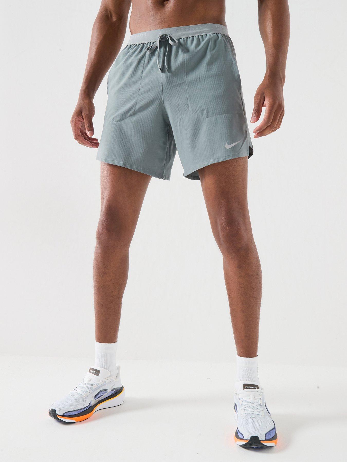 Nike Mens Running Stride Dri-FIT 7 Inch Brief Lined Shorts - Grey