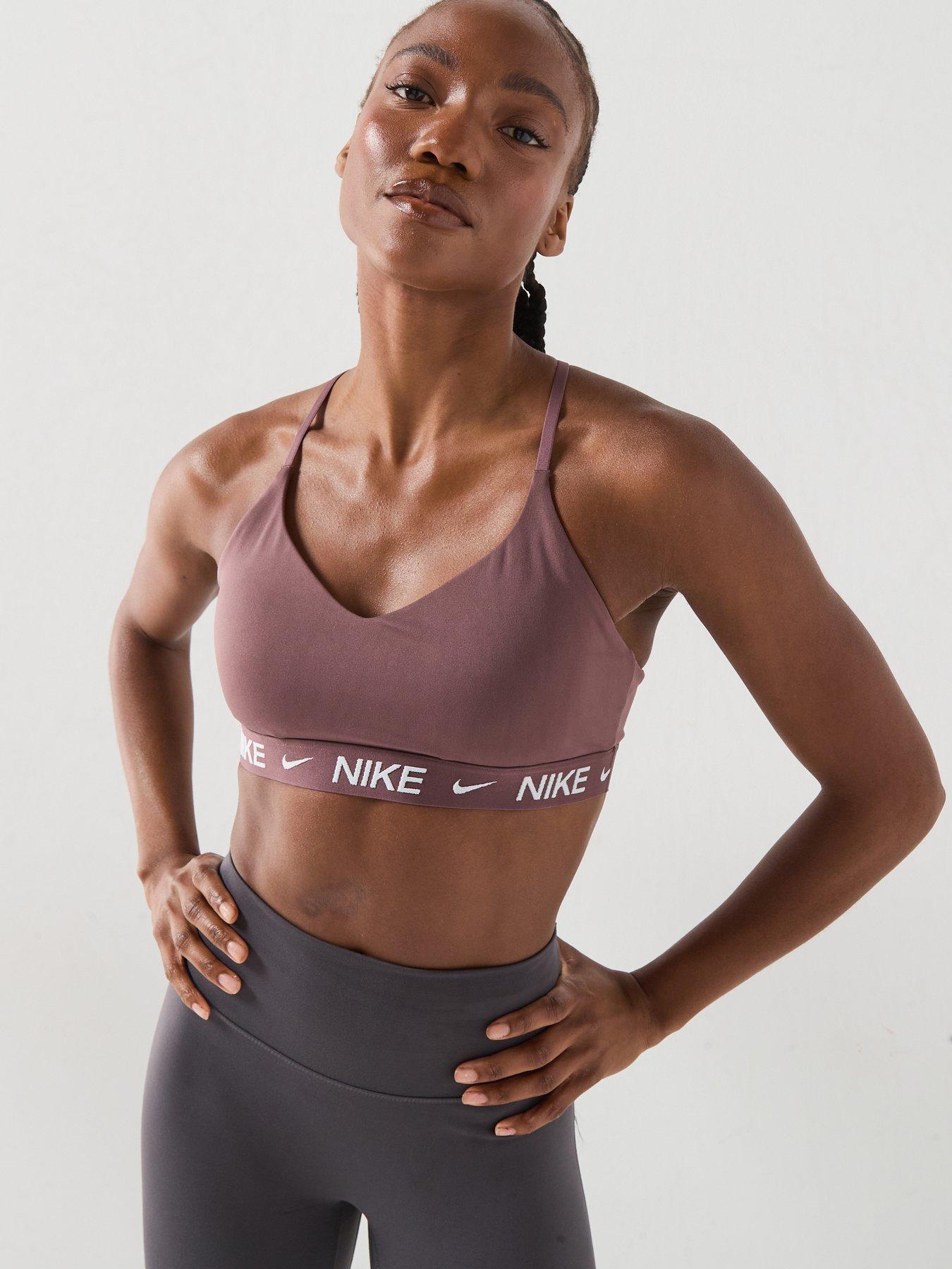 Nike Womens Training Padded Adjustable Sports Bra - Brown