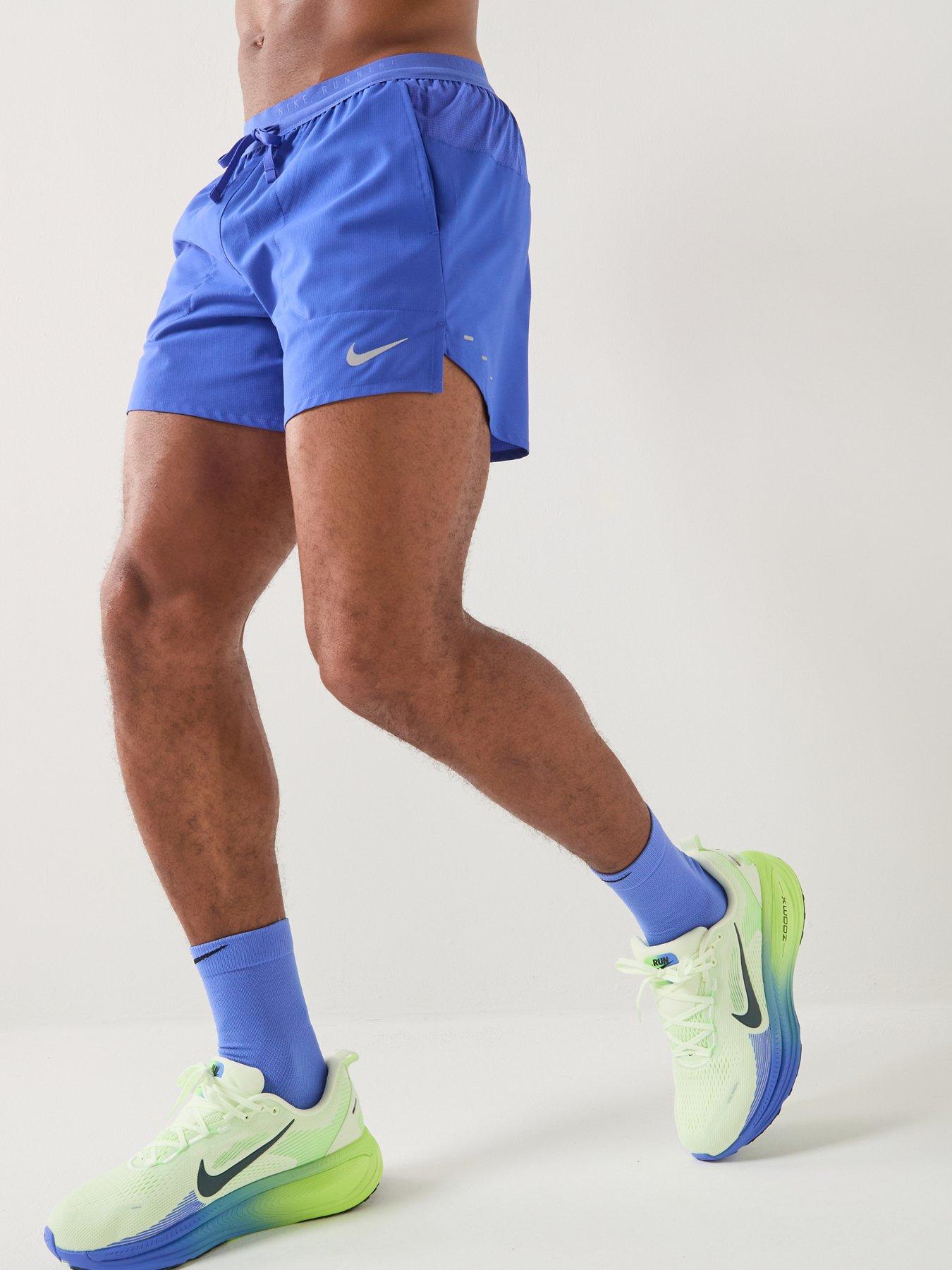 Nike Mens Running Dri-FIT Stride 5 Inch Brief Lined Shorts - Blue
