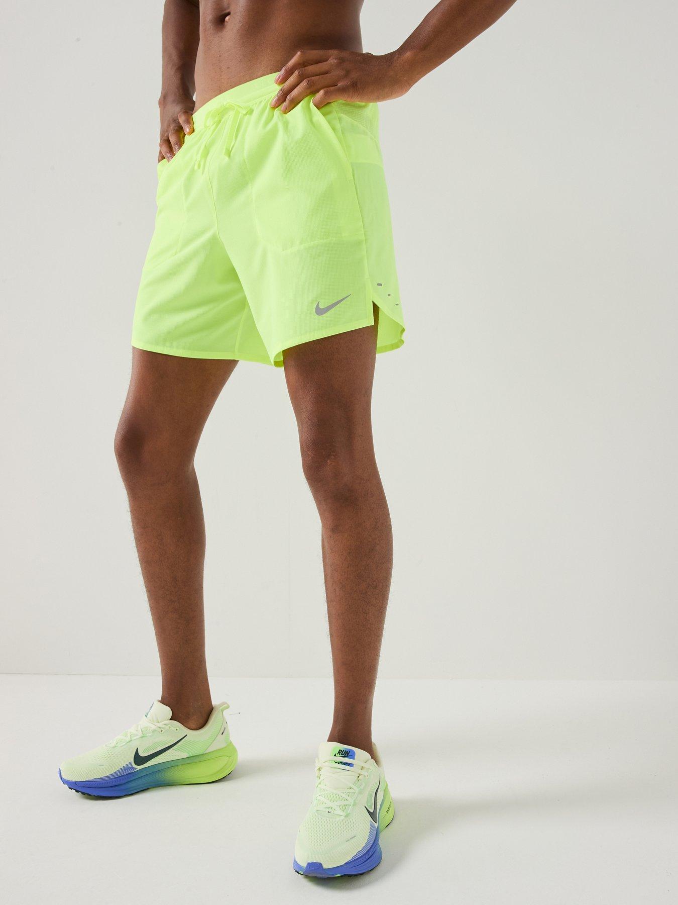 Nike Mens Running Dri-FIT Stride 7 Inch Brief Lined Shorts - YELLOW