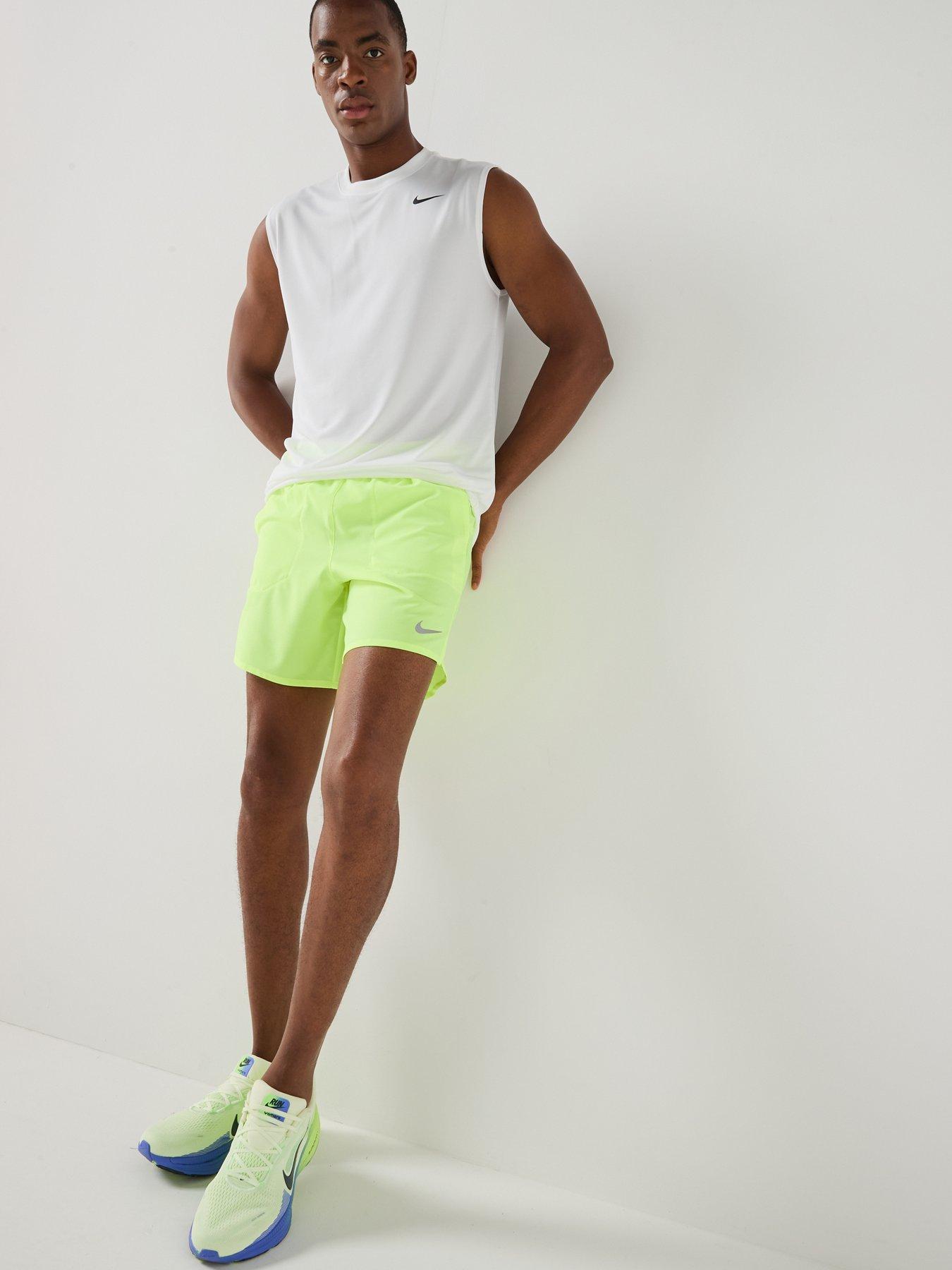 Image 3 of 7 of Nike Mens Running Dri-FIT Stride 7 Inch Brief Lined Shorts - YELLOW
