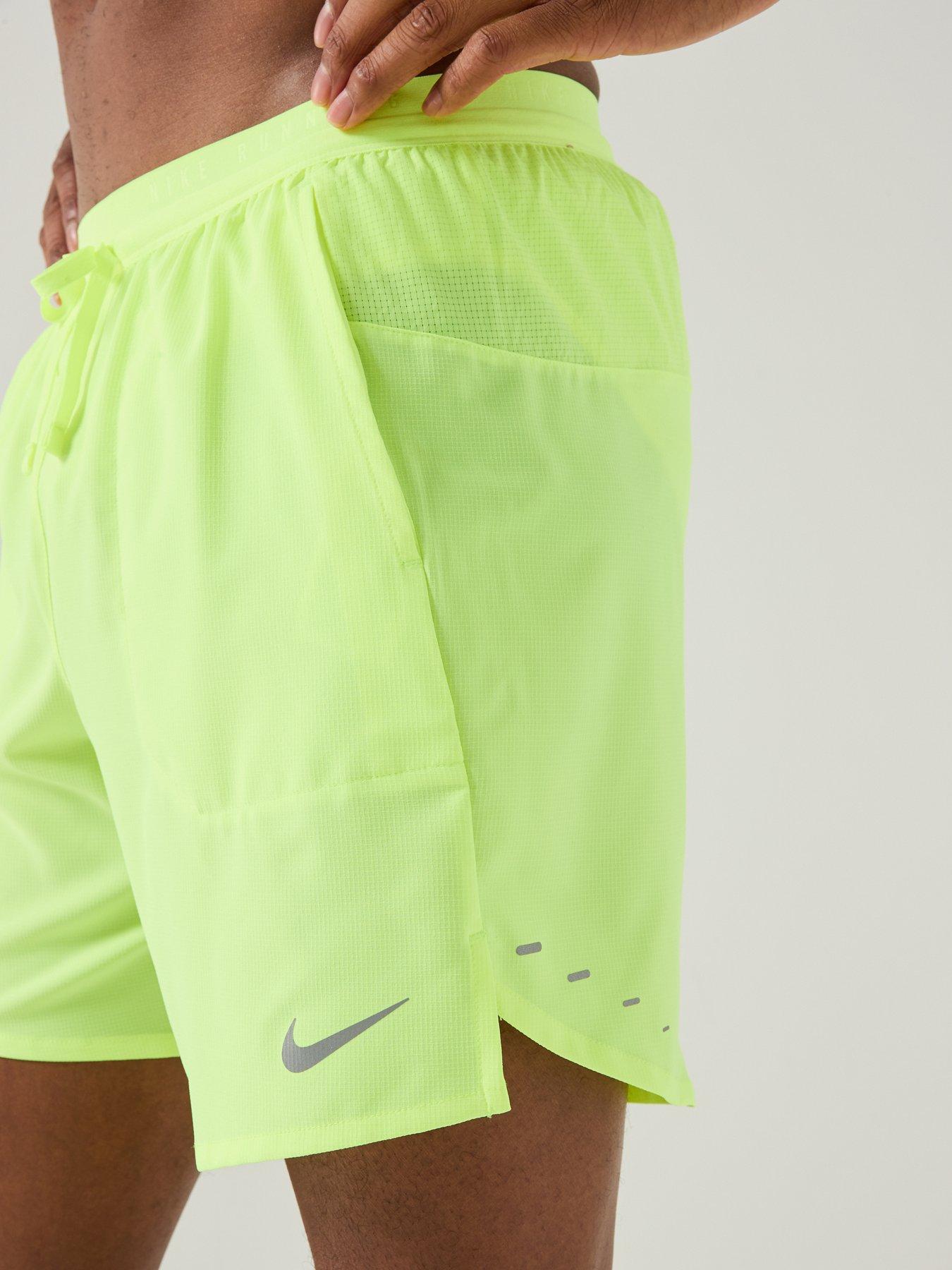 Image 6 of 7 of Nike Mens Running Dri-FIT Stride 7 Inch Brief Lined Shorts - YELLOW