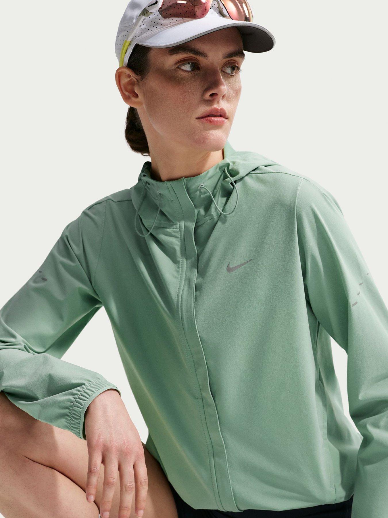  image of nike-womens-running-repel-packable-running-jacket-green