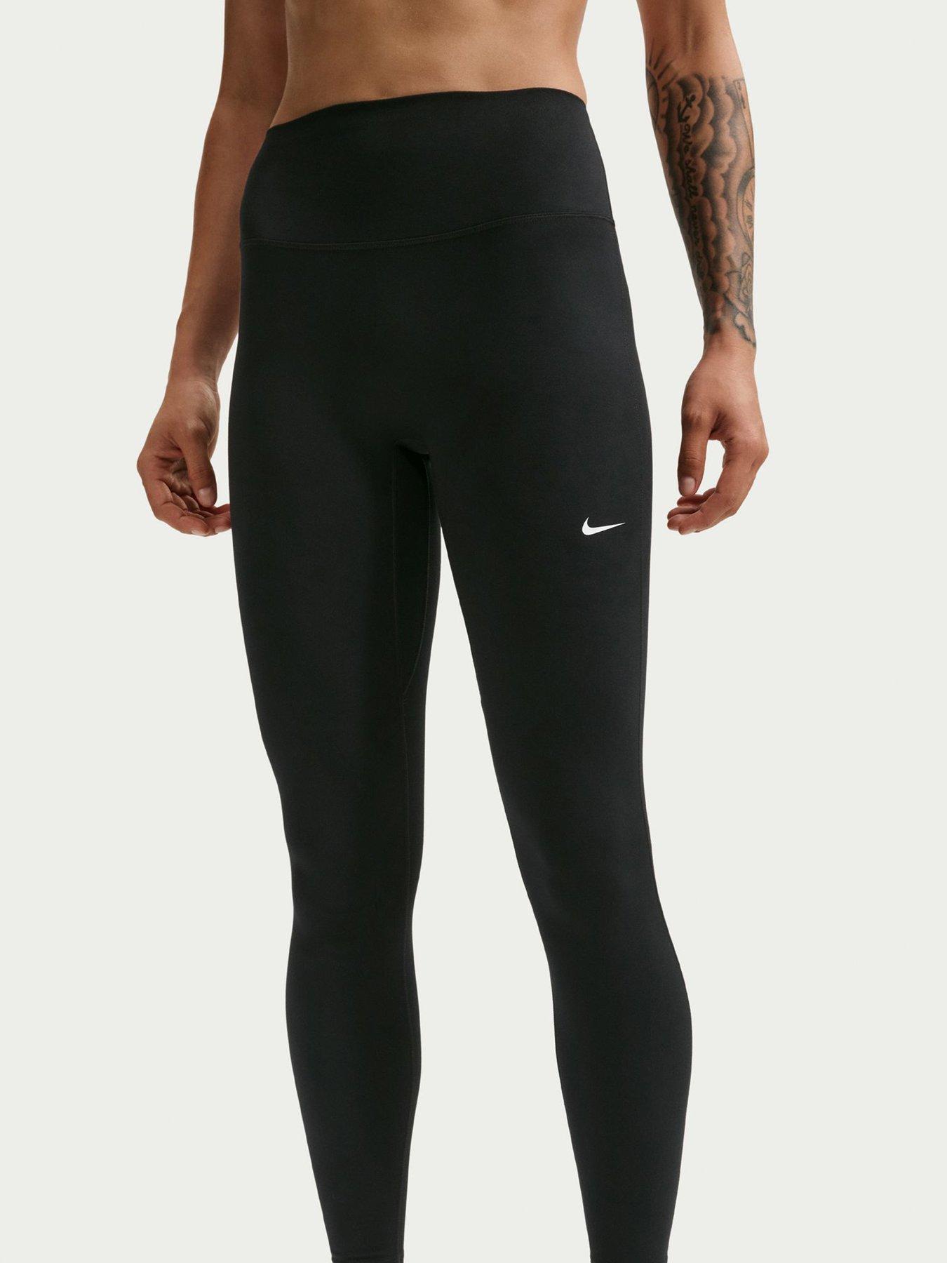 Nike Womens One Dri-FIT Training High Rise Tights - Black/White