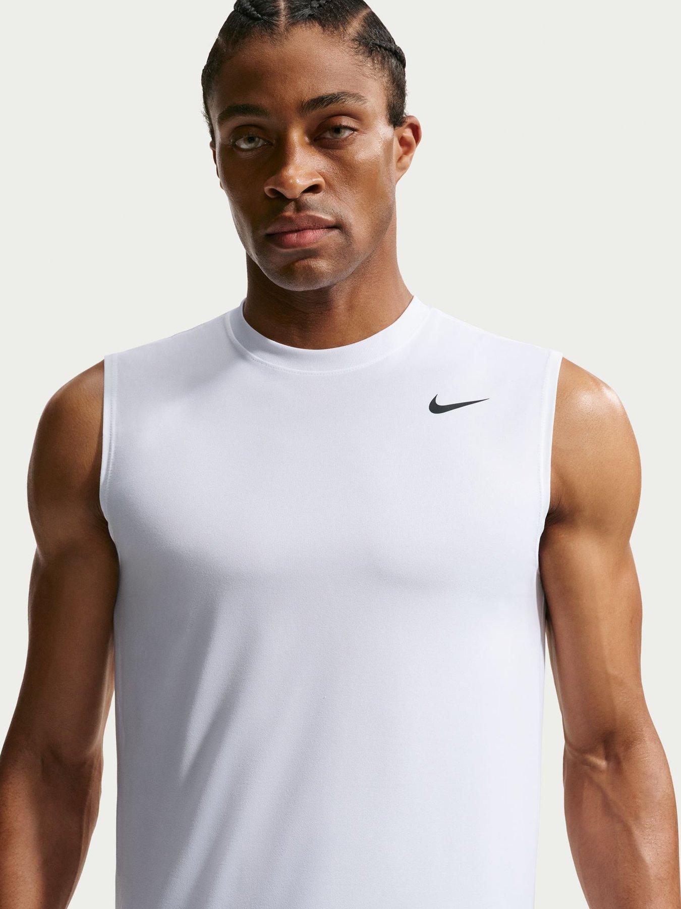 Nike Mens Training Dri-FIT Sleeveless Fitness T-Shirt - White