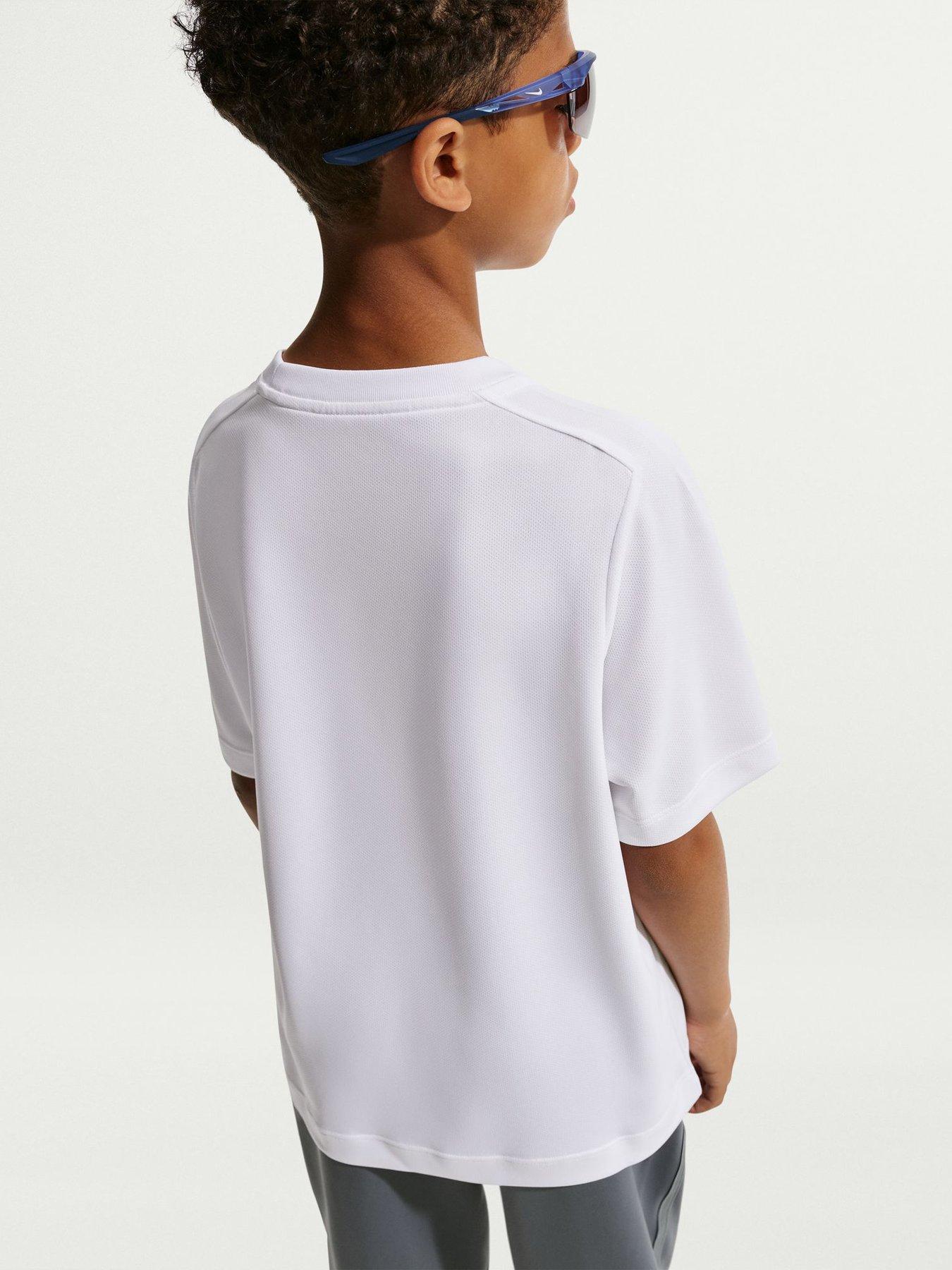 Image 3 of 5 of Nike Junior Boys Training Dri-FIT Short Sleeve Top - White