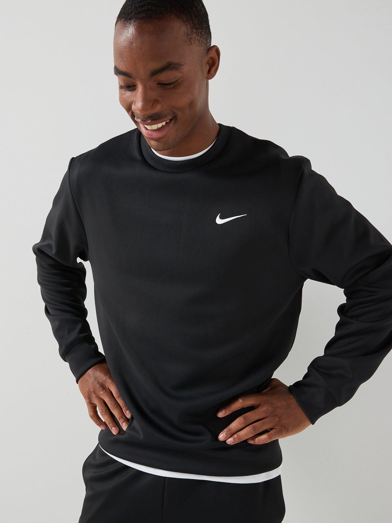 Nike Mens Training Dri-Fit Uv Flex Fleece Crew Sweatshirt - Black