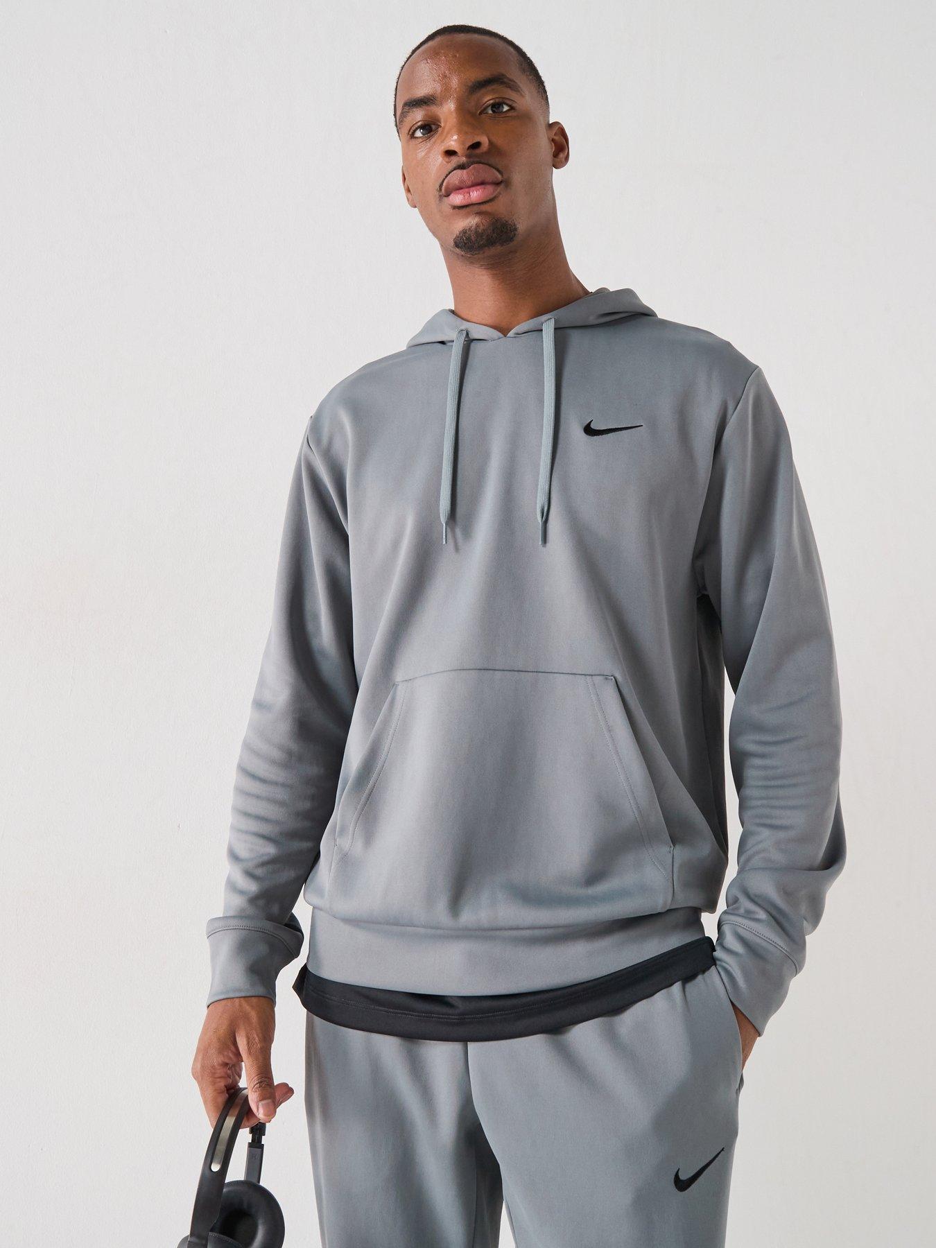 Nike Mens Training Dri-FIT UV Flex Fleece Overhead Hoodie - Grey