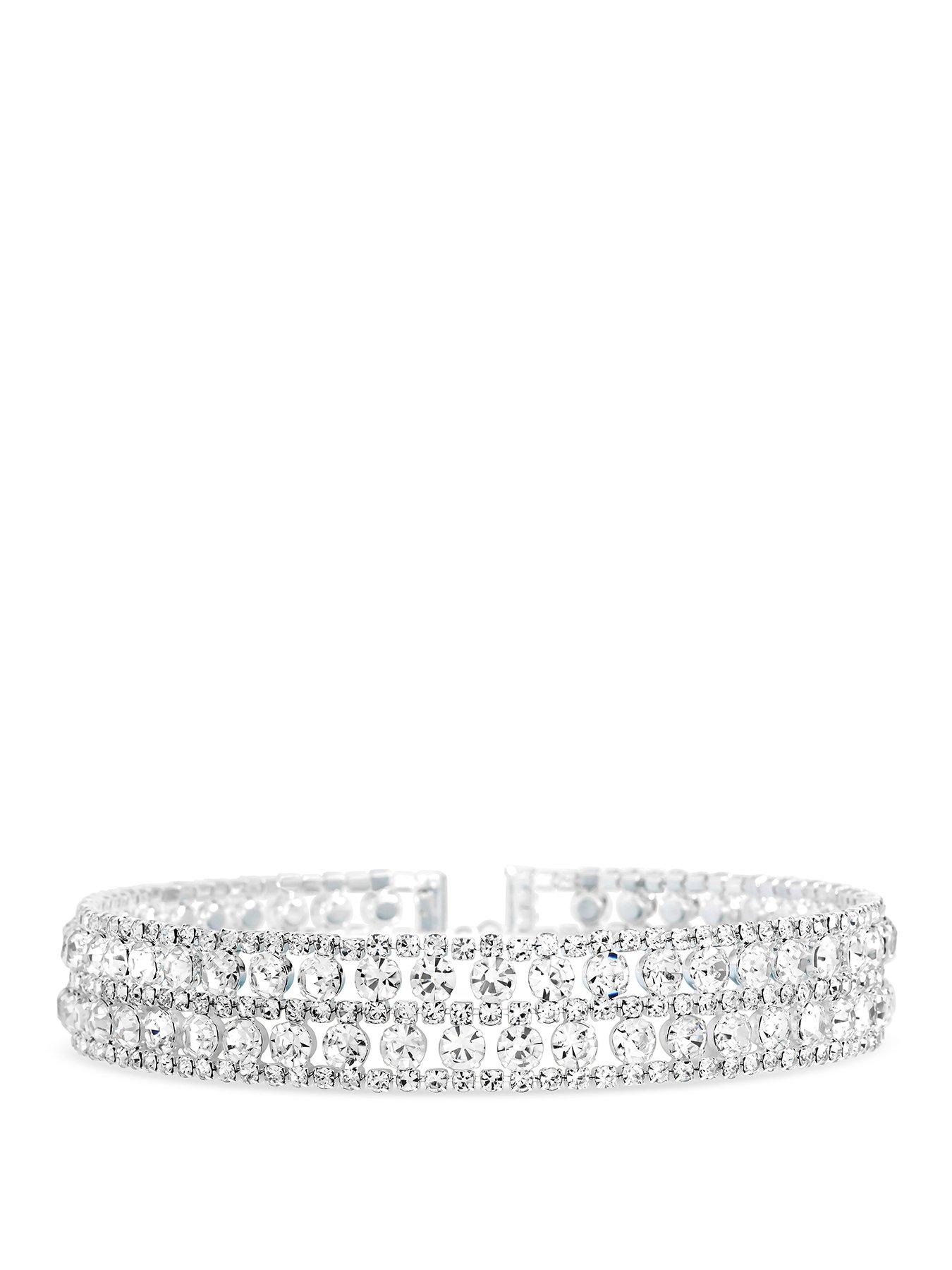 Mood Mood Silver Crystal Mixed Stone Statement Choker