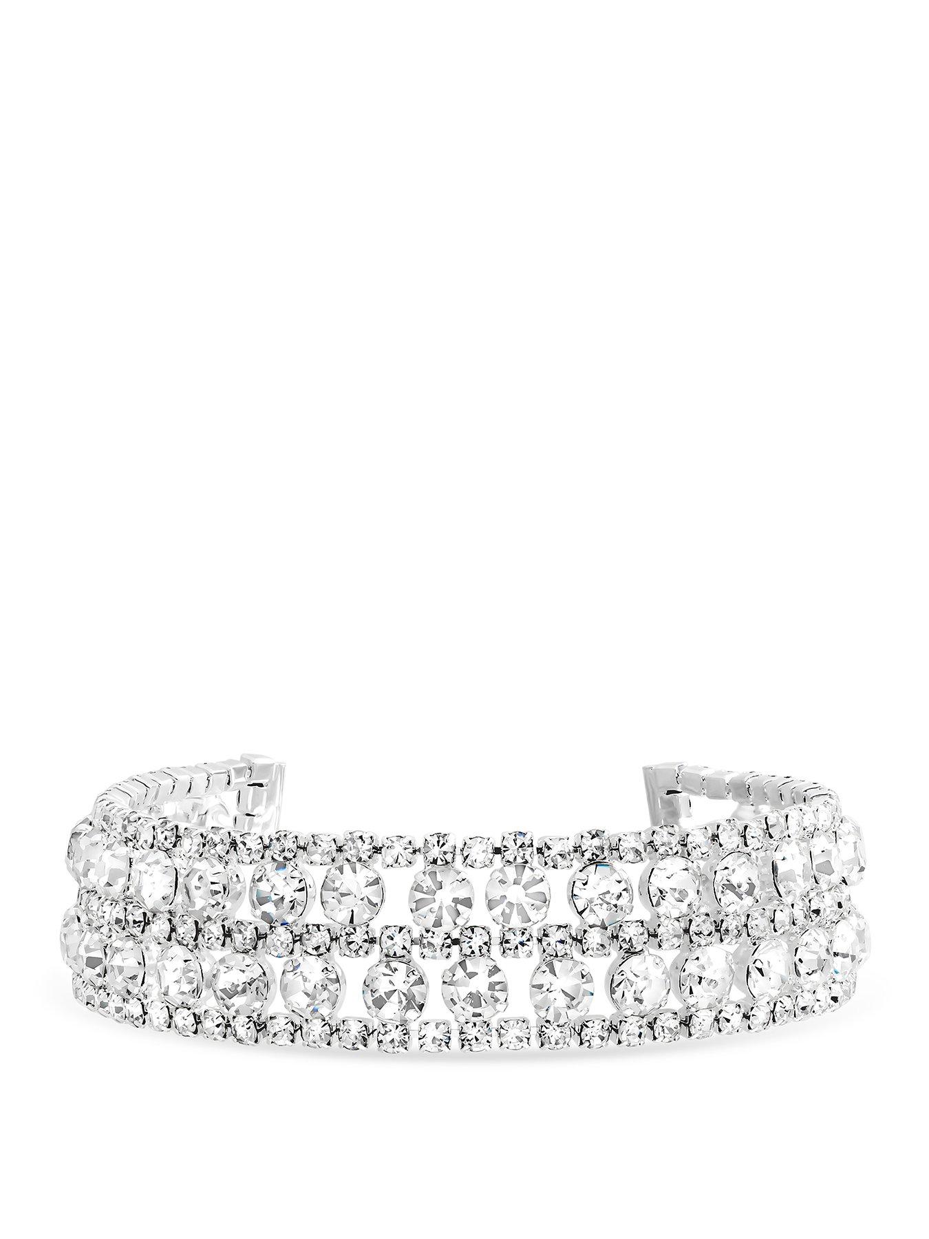 Mood Mood Silver Crystal Mixed Stone Bracelet
