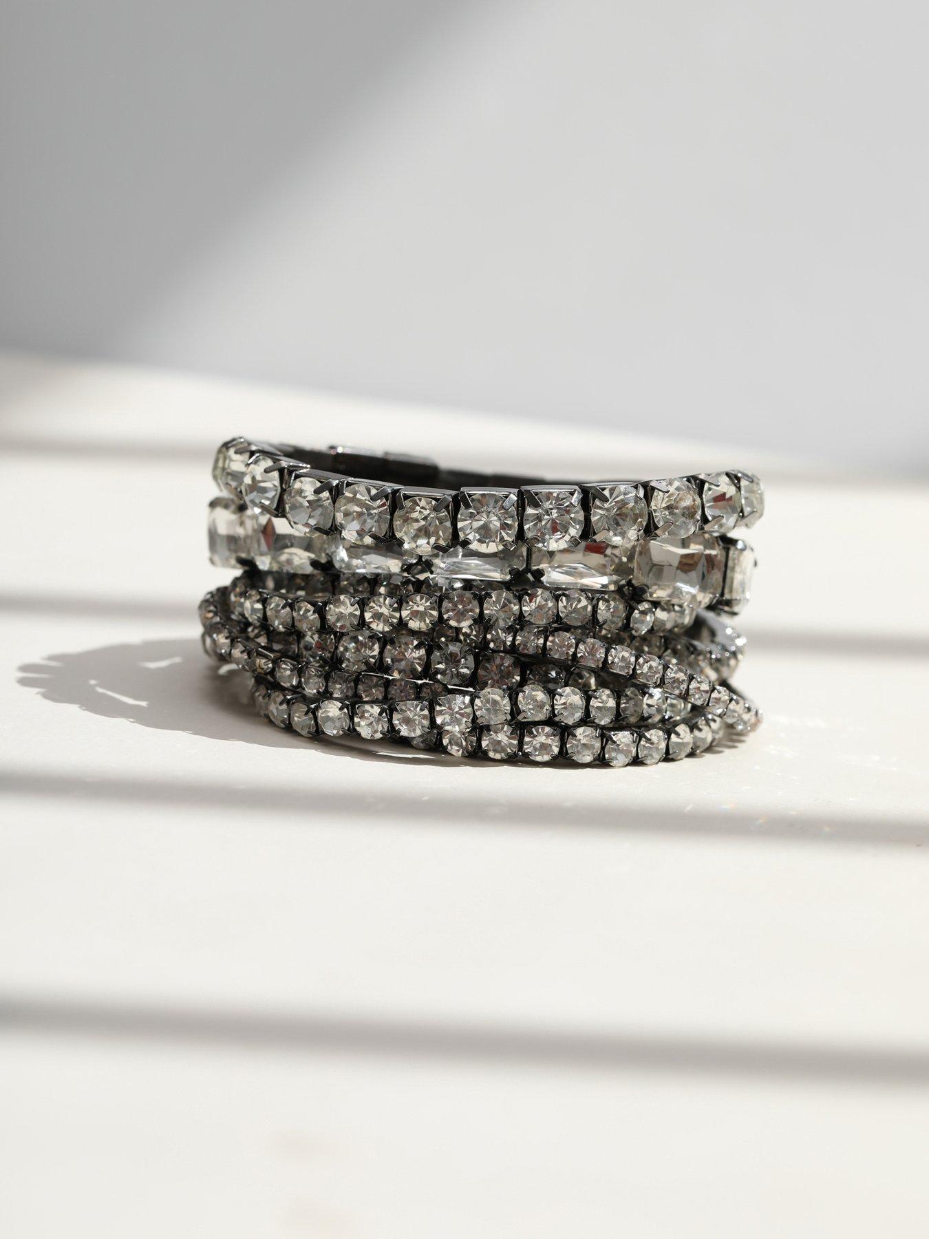 Image 3 of 4 of Mood Hematite Crystal Multipack Stretch Bracelets - Pack of 9