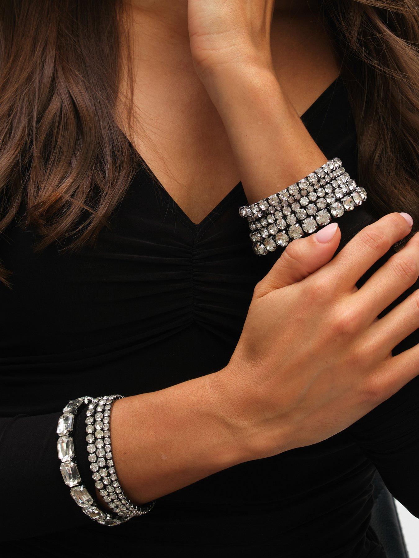 Image 4 of 4 of Mood Hematite Crystal Multipack Stretch Bracelets - Pack of 9