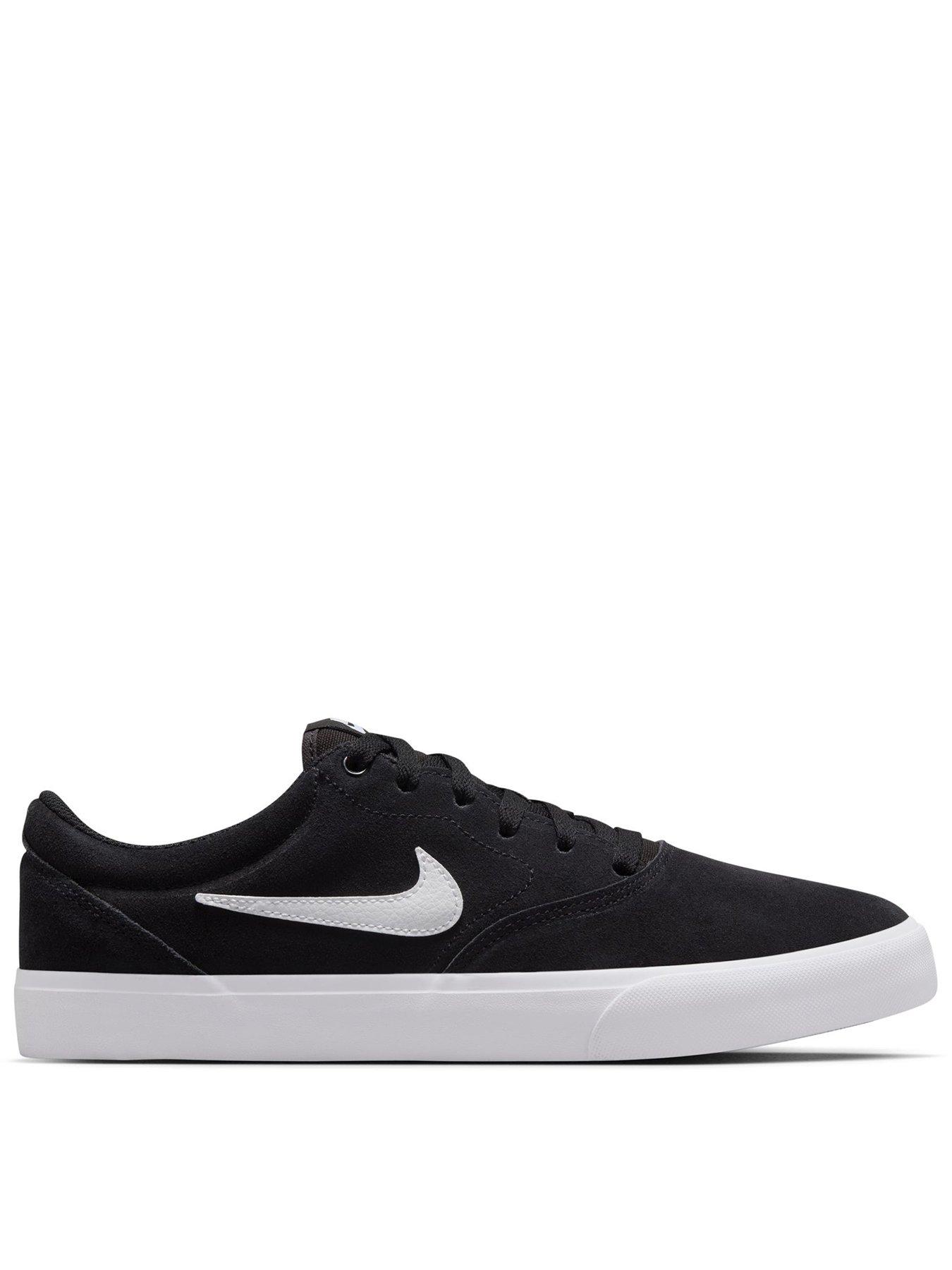 front image of nike-mens-charge-suede-trainers-black
