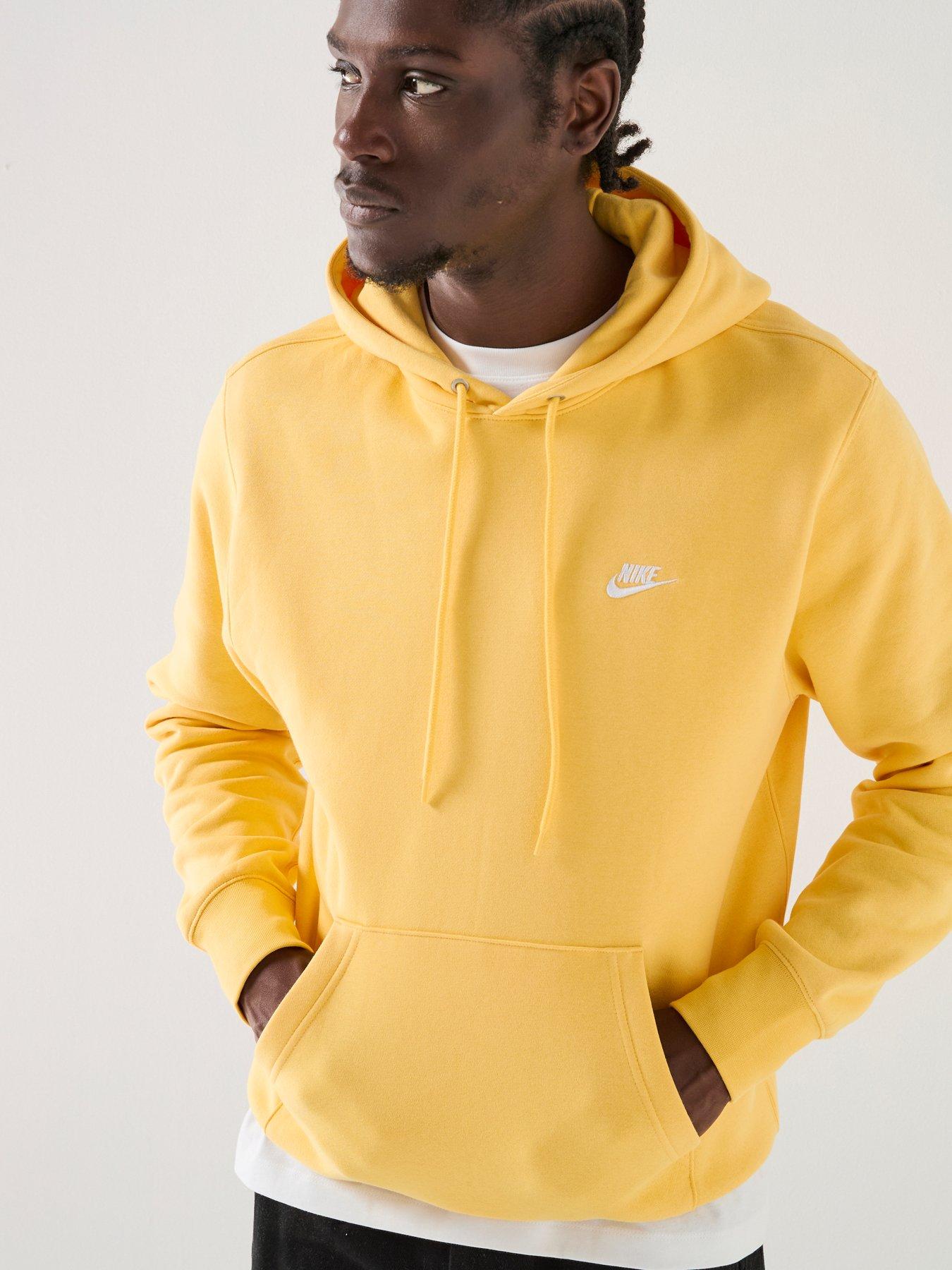 Nike Men's Pullover Fleece Hoodie - Yellow