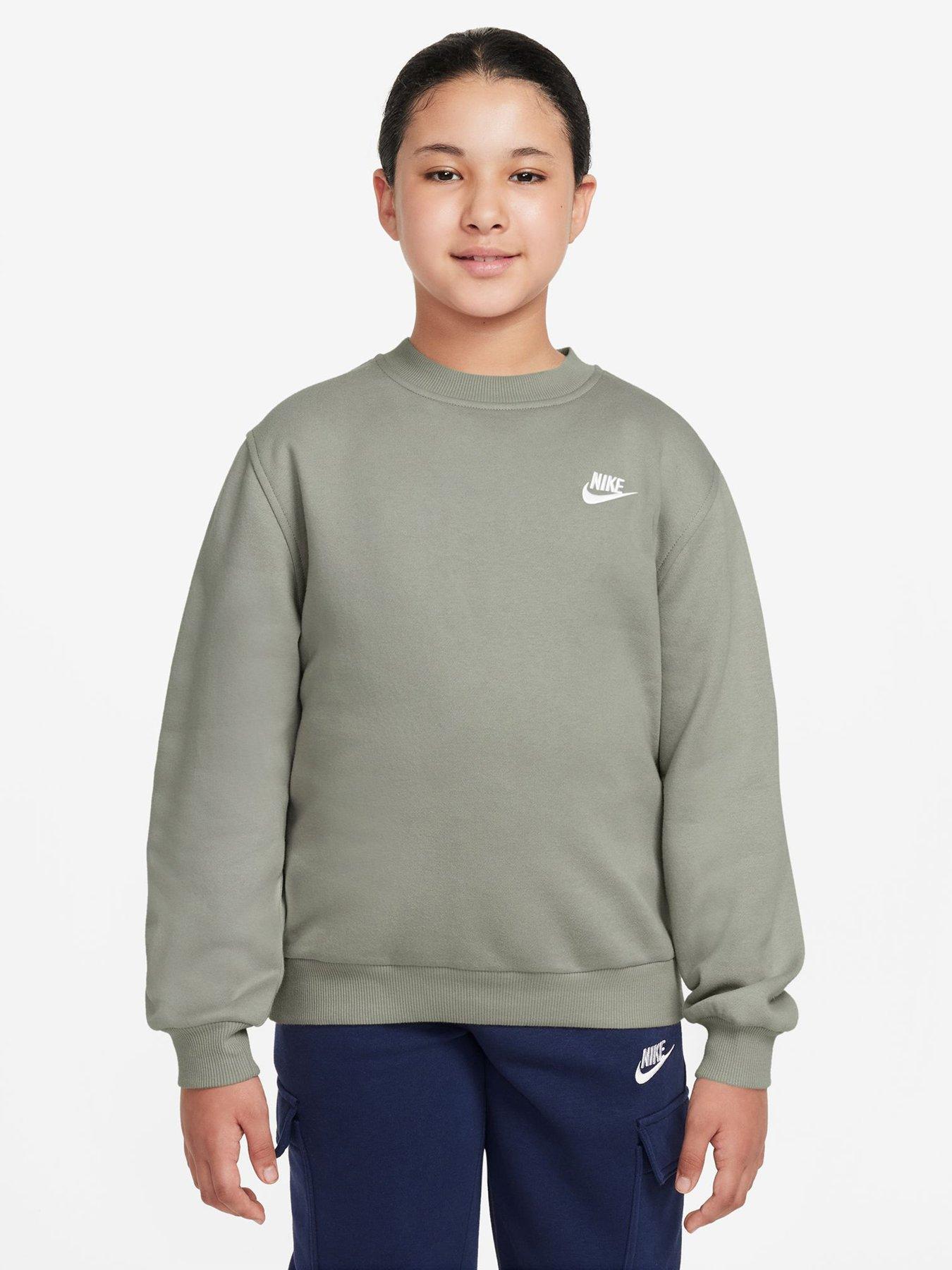 Image 1 of 3 of Nike Big Kids Sportswear Club Sweatshirt - Green