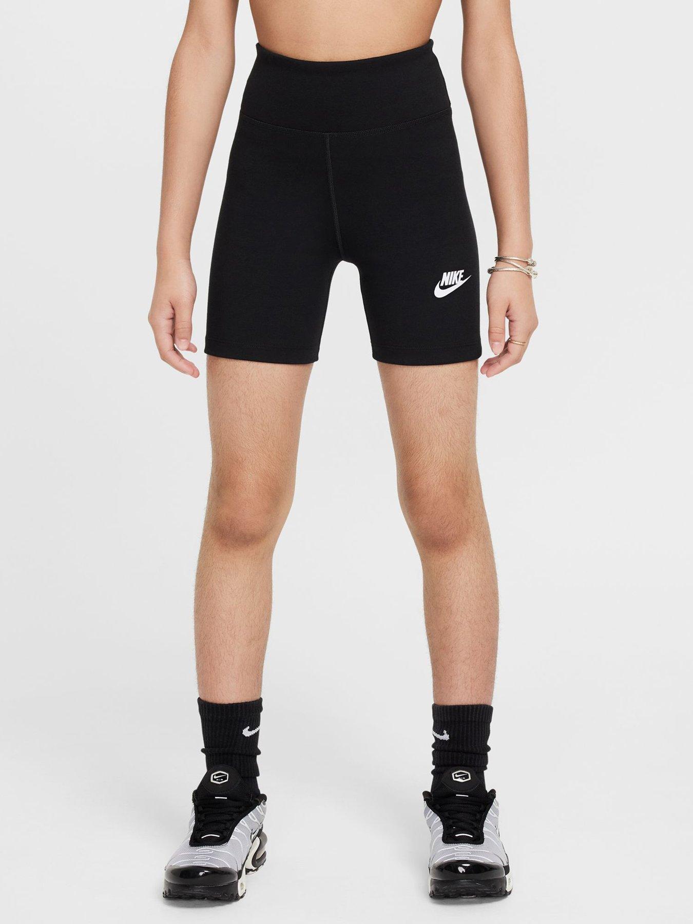Nike Girls Sportswear High Waisted 5 Inch Biker Shorts - Black