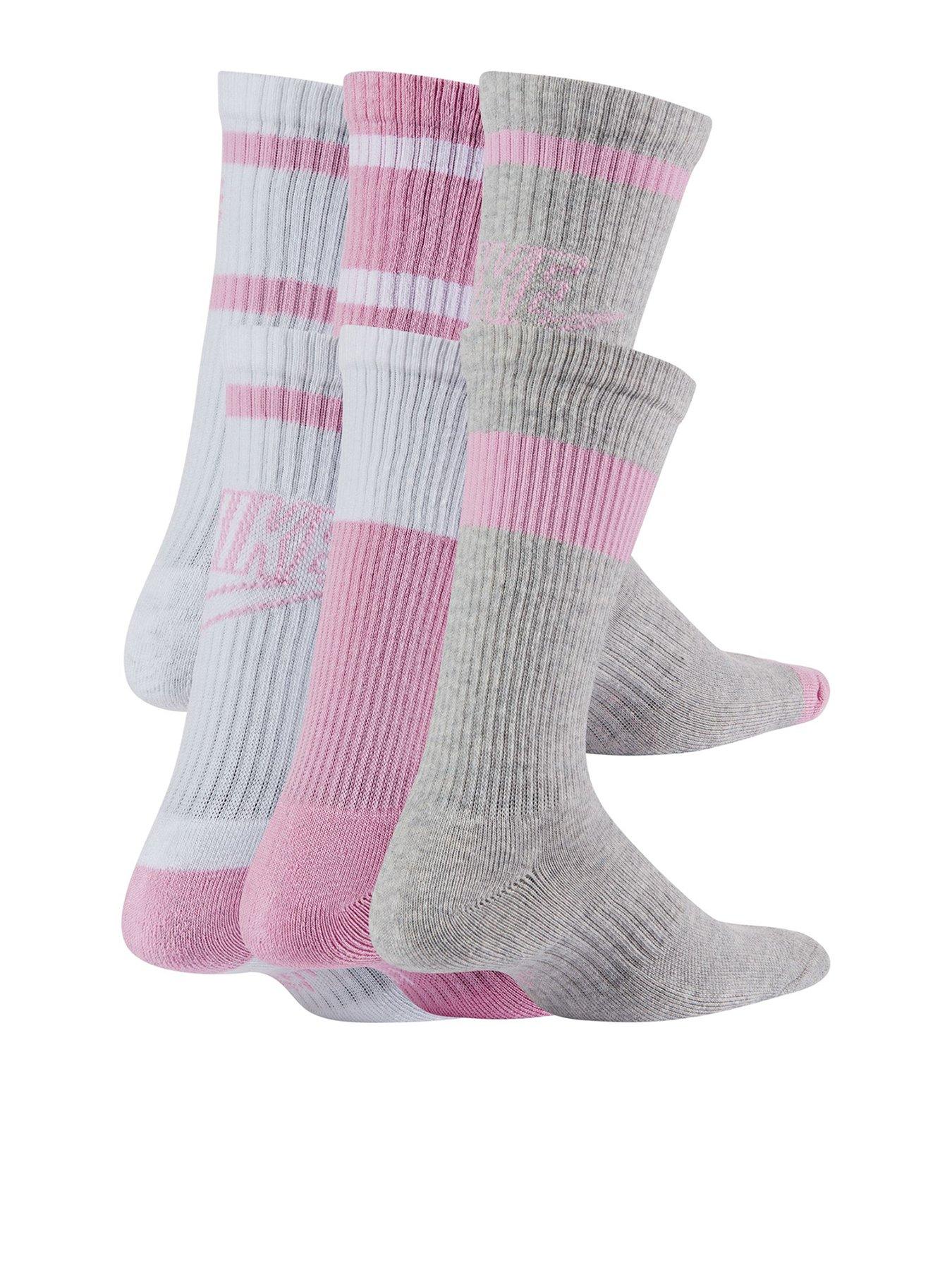 Image 1 of 5 of Nike Kids Everyday Cushioned Crew Socks 6 Pack - White
