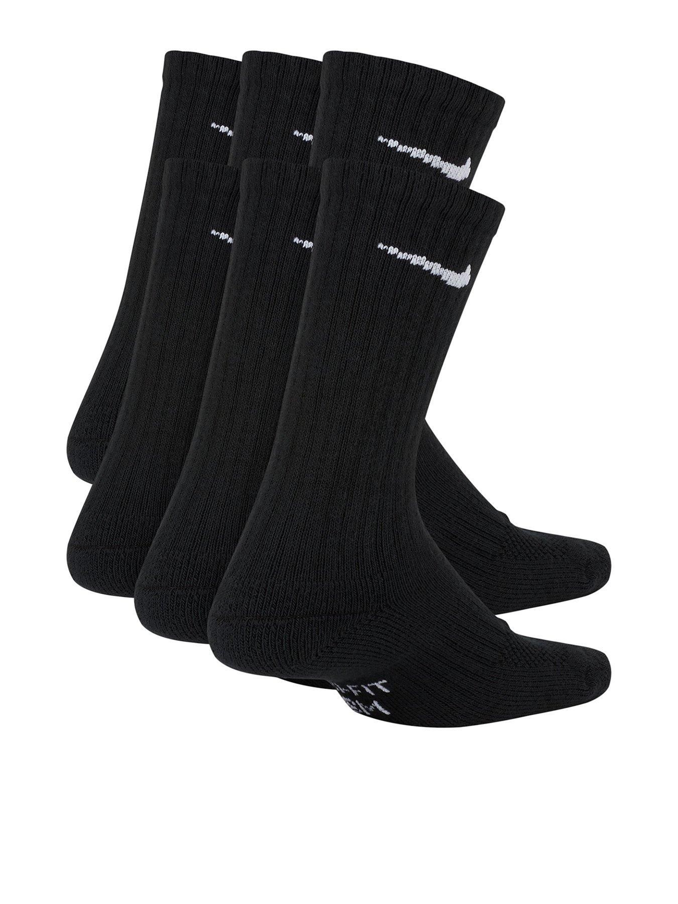 Image 1 of 7 of Nike Kids Everyday Cushioned Crew Socks 6 Pack - Black