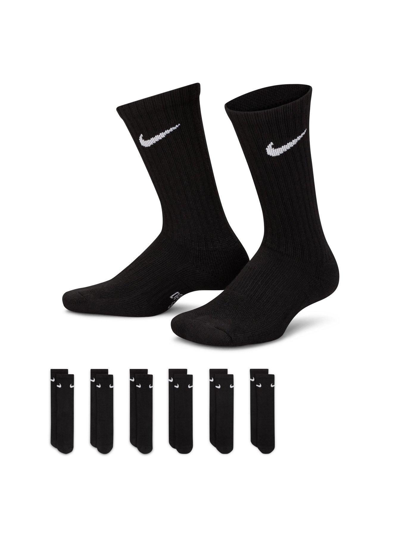 Image 3 of 7 of Nike Kids Everyday Cushioned Crew Socks 6 Pack - Black