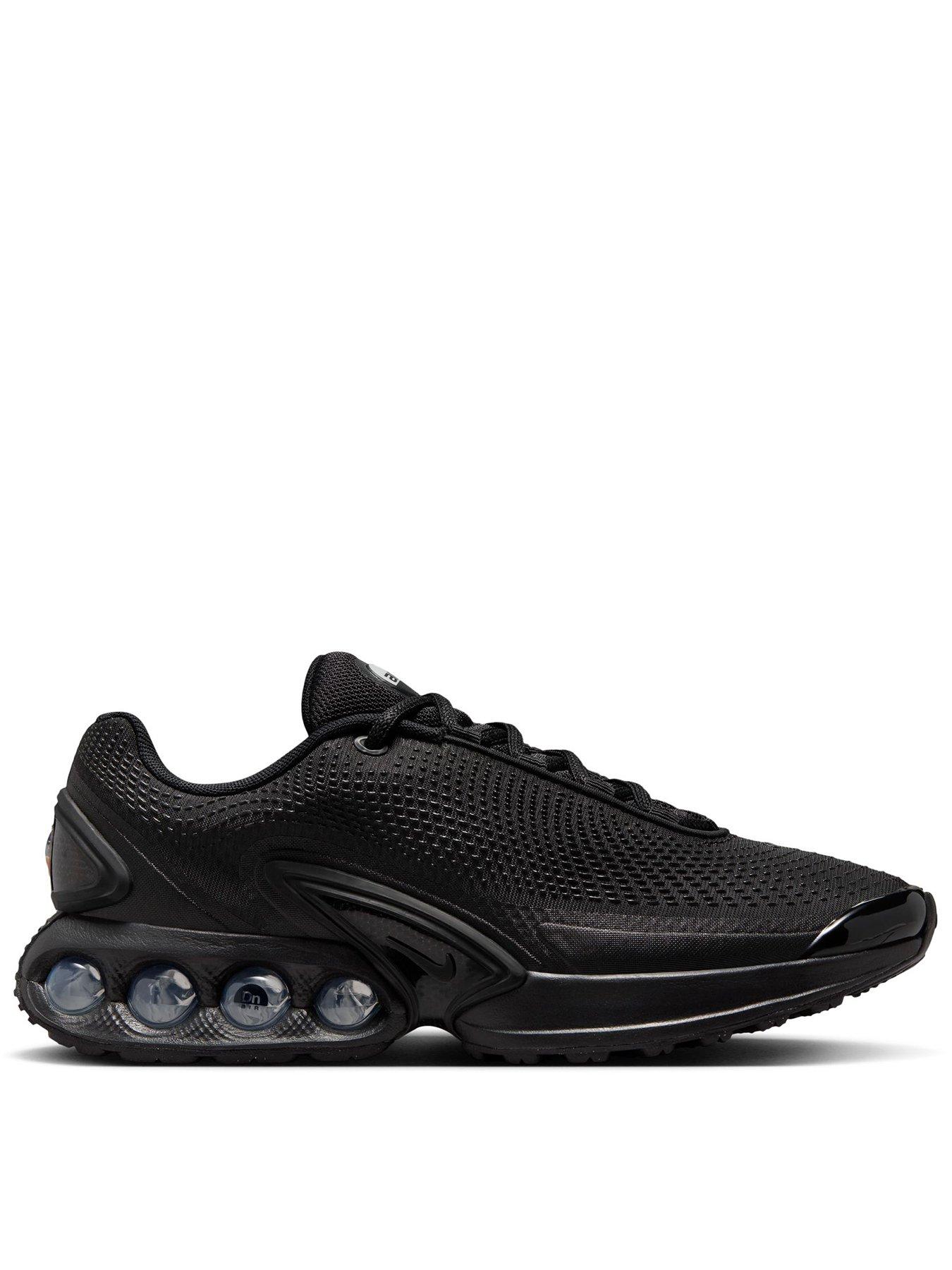 front image of nike-mens-air-max-dn-trainers-black