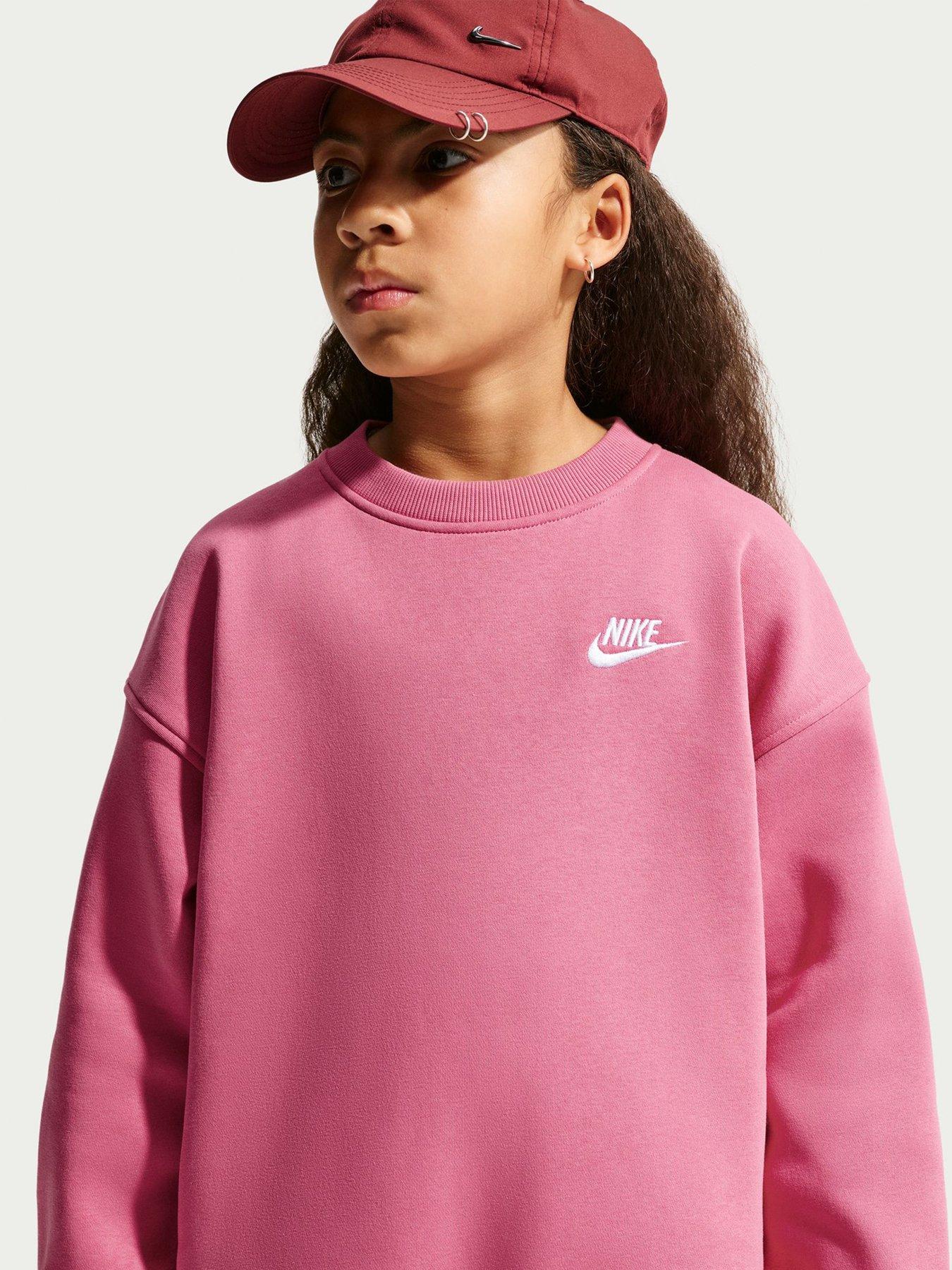 Image 3 of 5 of Nike Big Kids Sportswear Club Oversized Sweatshirt - Red