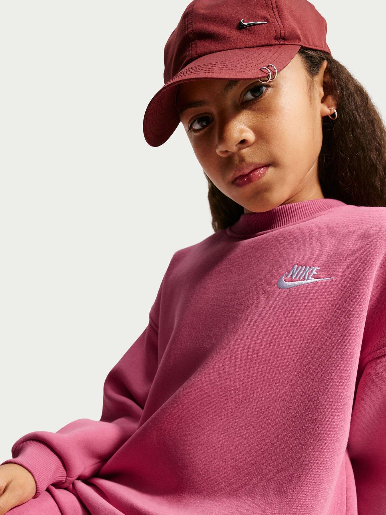 Image 4 of 5 of Nike Big Kids Sportswear Club Oversized Sweatshirt - Red