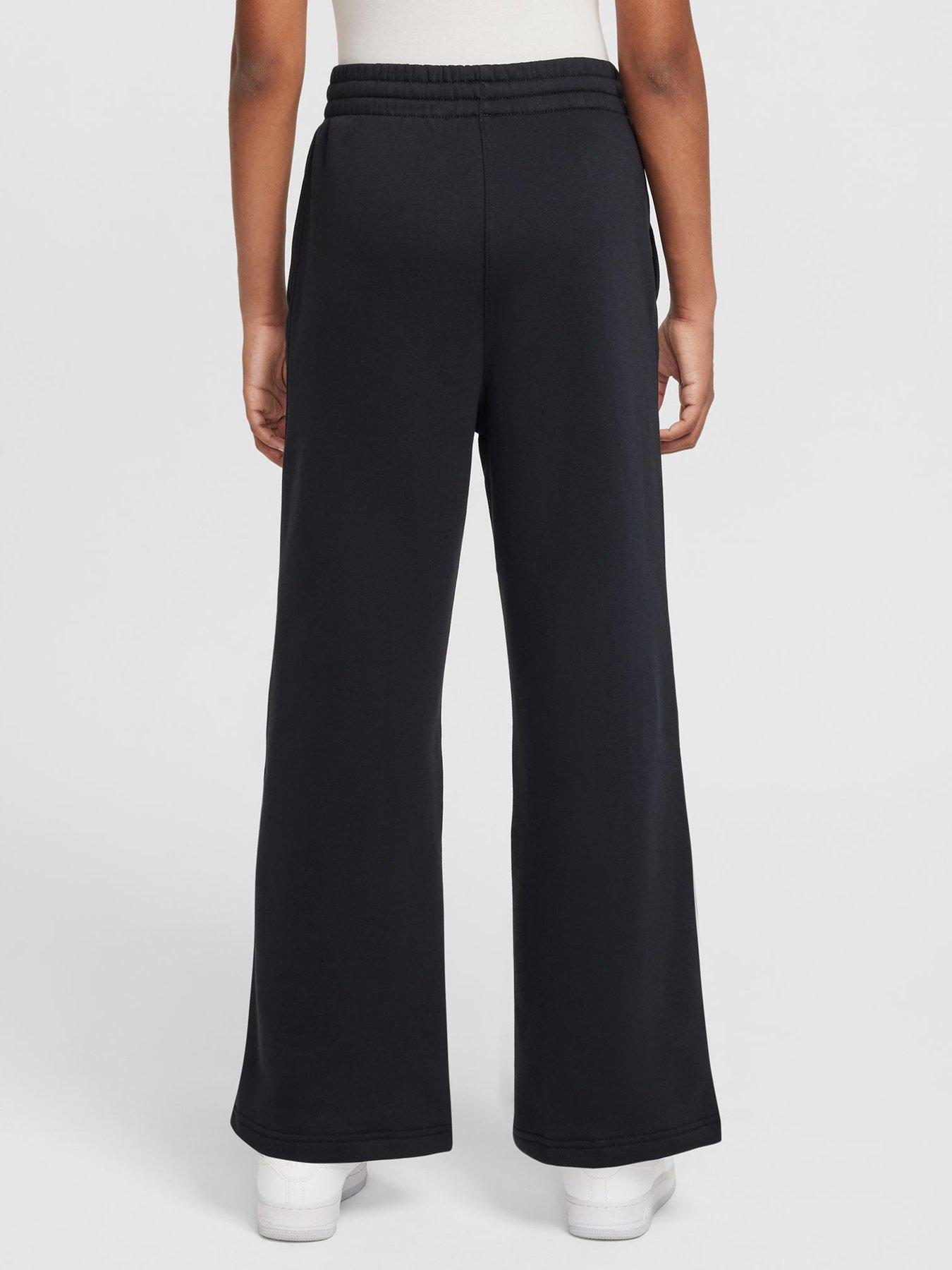 Image 2 of 5 of Nike Girls Sportswear Club Wide Leg Pants - Black