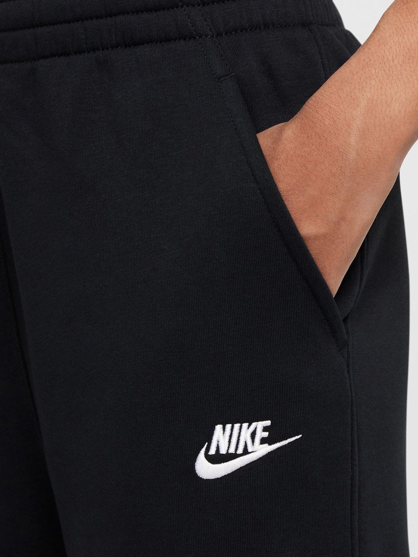 Image 5 of 5 of Nike Girls Sportswear Club Wide Leg Pants - Black