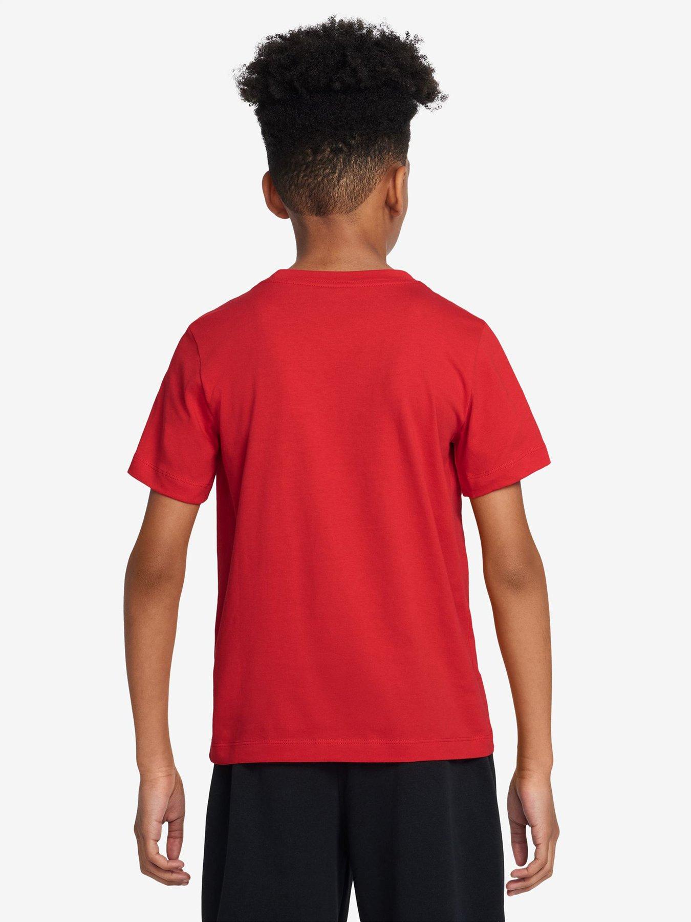 Image 2 of 4 of Nike Big Kids Sportswear Embroidered Futura T-Shirt - Red